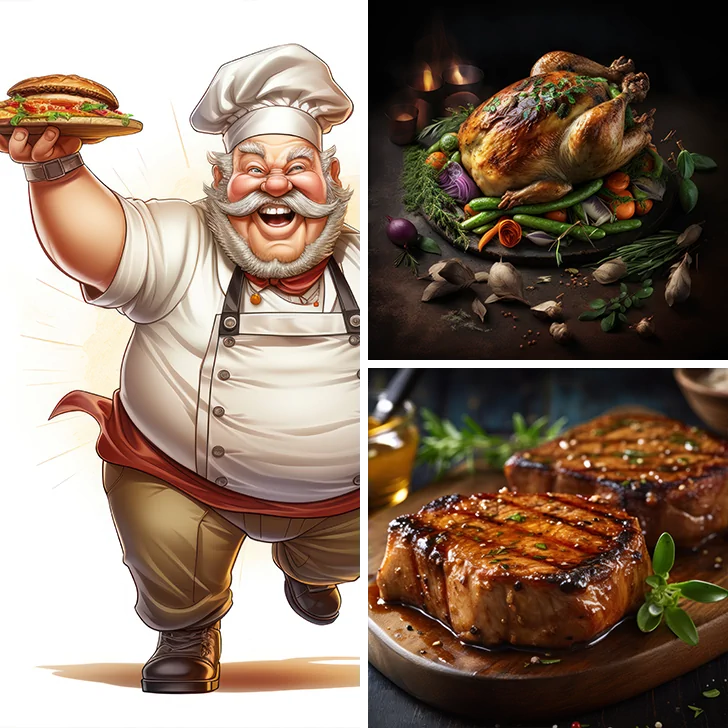 Gourmet Grill & Meat Master - Premium Food AI Design Bundle | BonusThemes