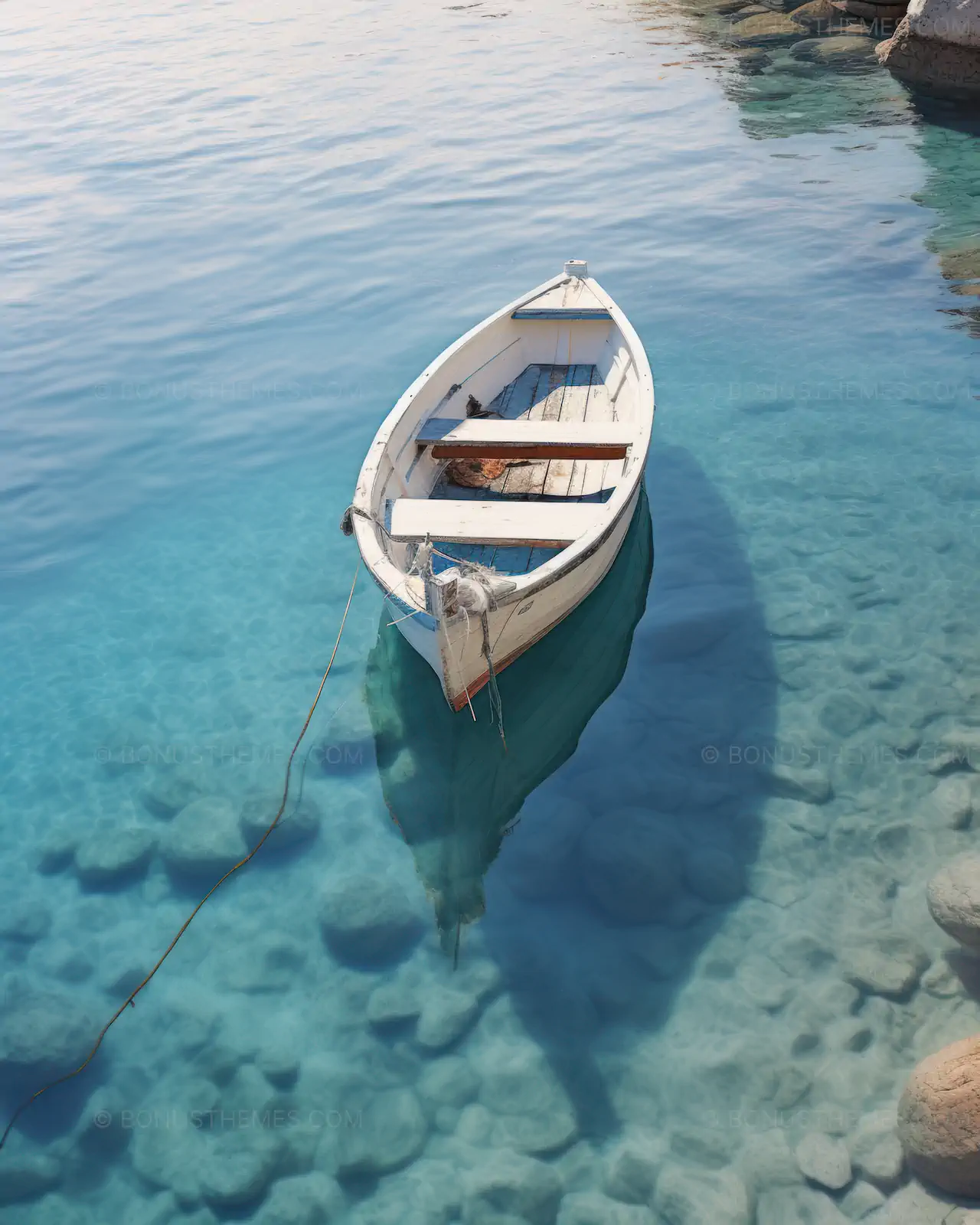 Aegean Life - Boat on the Sea | Tranquil Maritime AI Generated Image