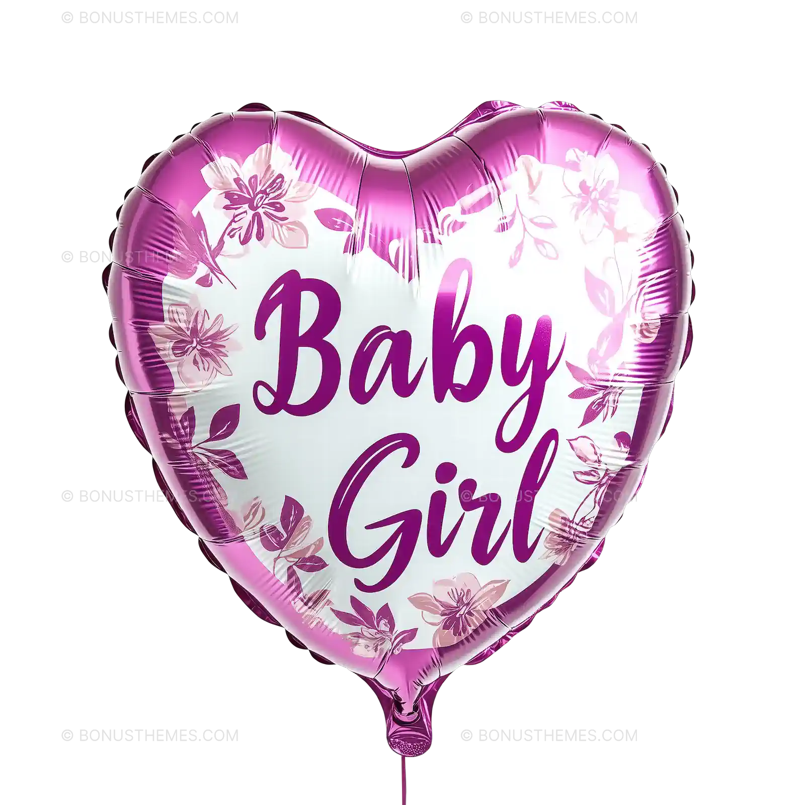 Baby Girl Heart-Shaped Pink Foil Balloon | AI Event Illustration