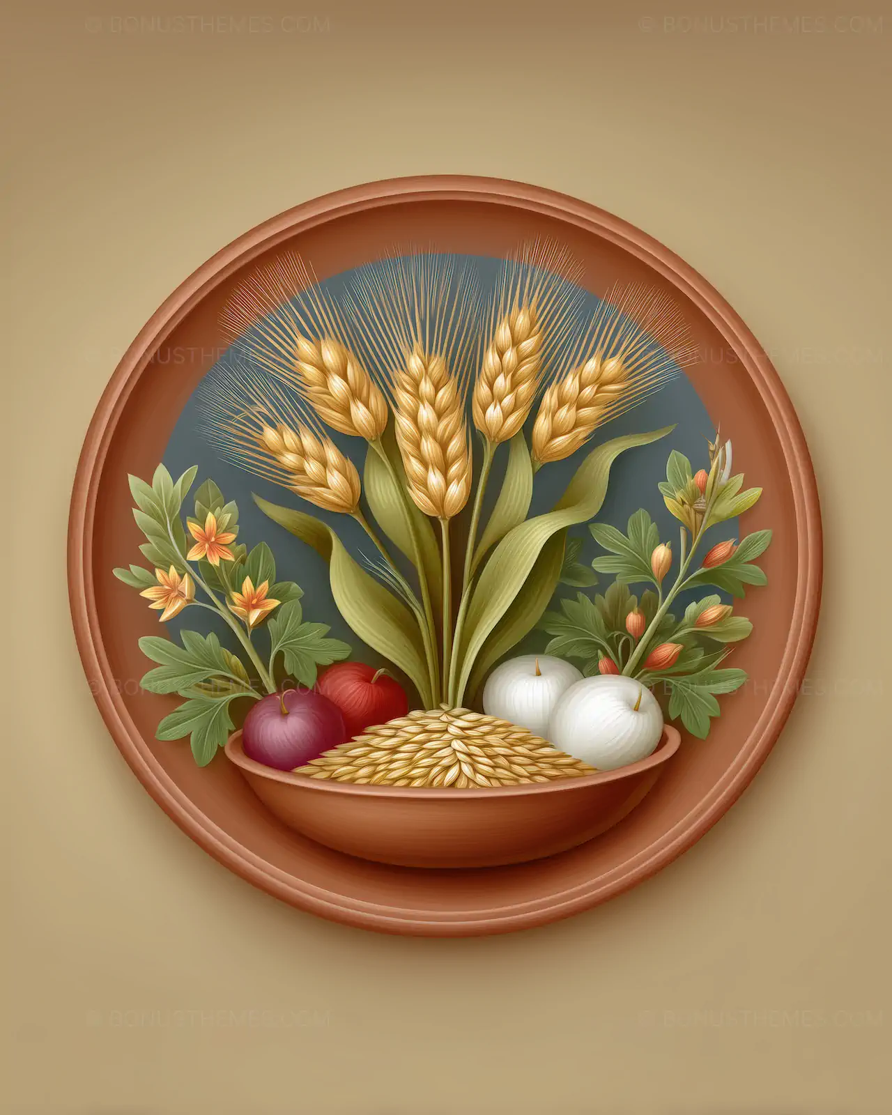 Bowl of Boiled Wheat for Memorial Services - Death & Resurrection | AI Image