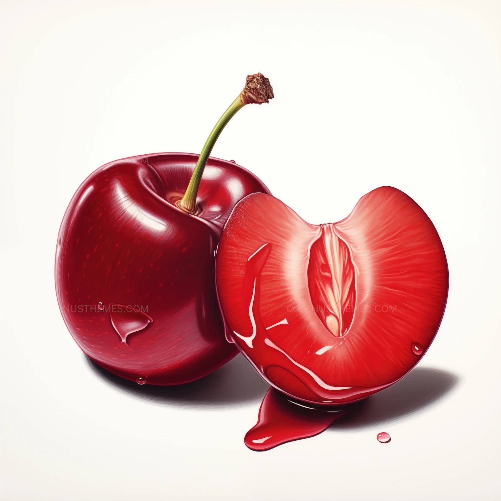 Cherries - Juicy Duets on Display | Vibrant AI Fruit Image