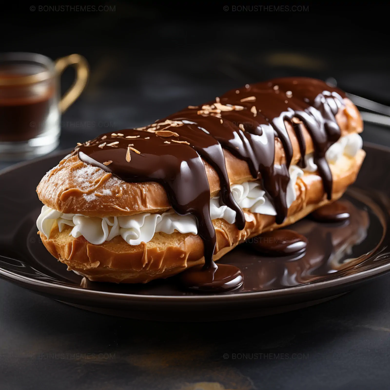 Chocolate & Coconut Pastry with White Filling | Gourmet AI Dessert Image