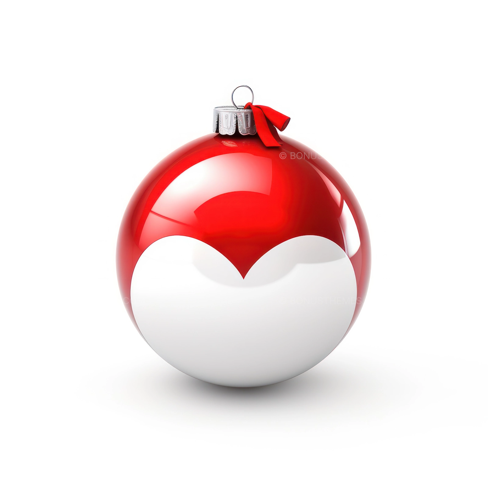Christmas Ball with Heart Shape | Elegant Festive AI Image