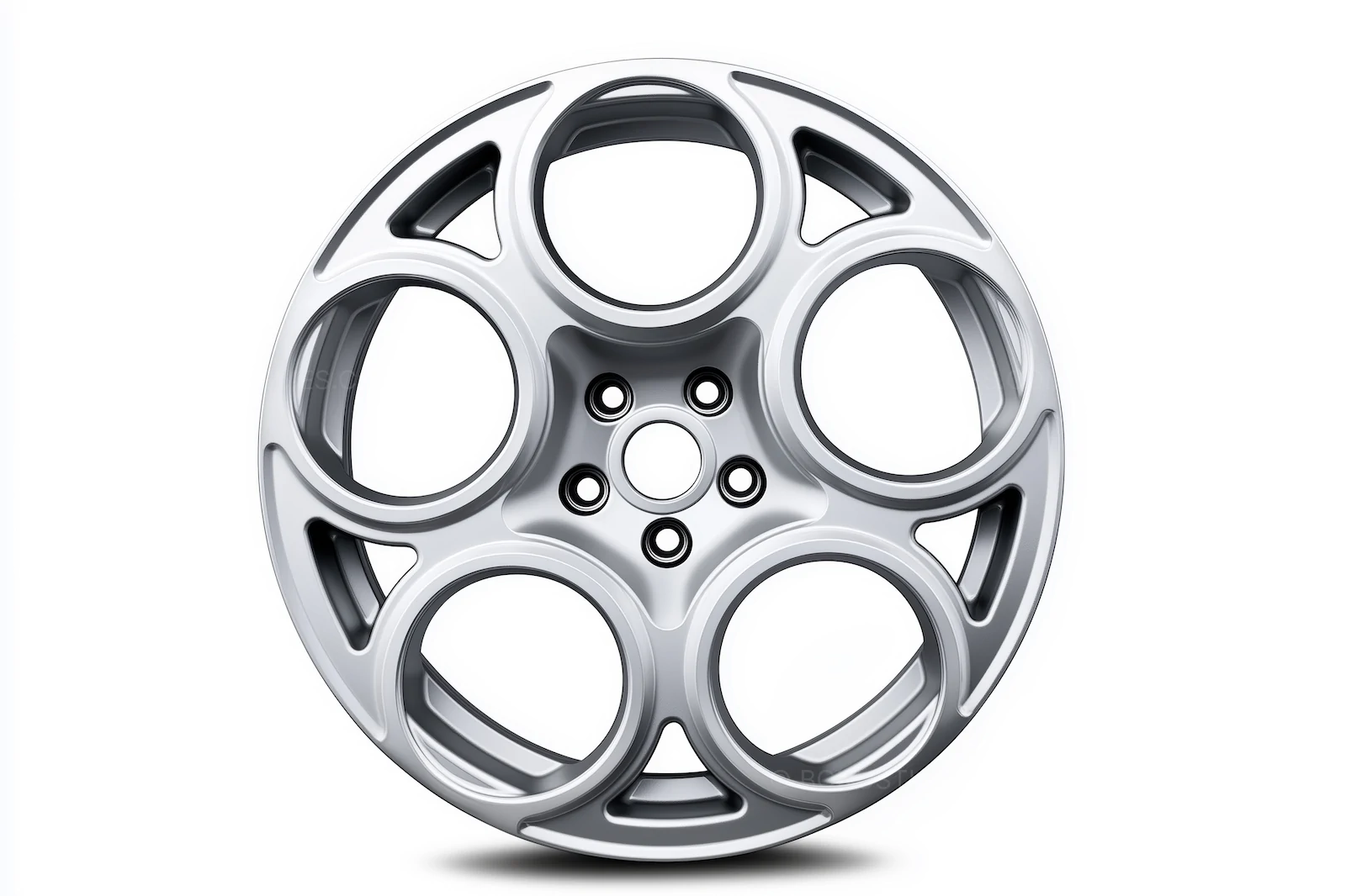 Classic Silver Circular Alloy Wheel | Premium Automotive Rim AI Generated Image