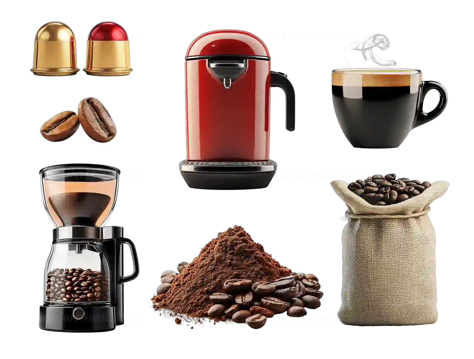 Professional Coffee Equipment and Accessories Set - AI Generated Product Cutout