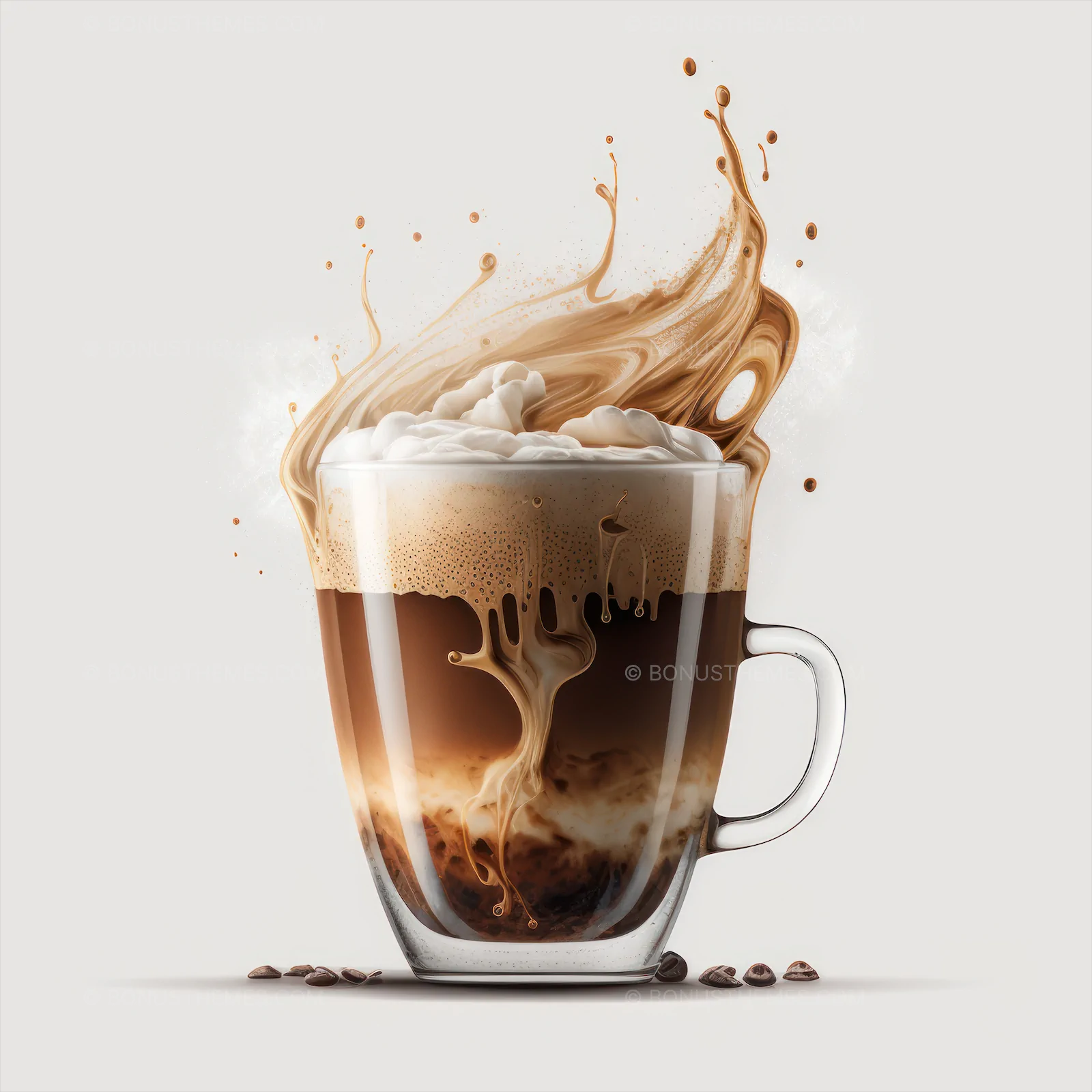 Cup of Coffee with Foamy Swirl & Rising Steam | Rich AI Generated Beverage Image