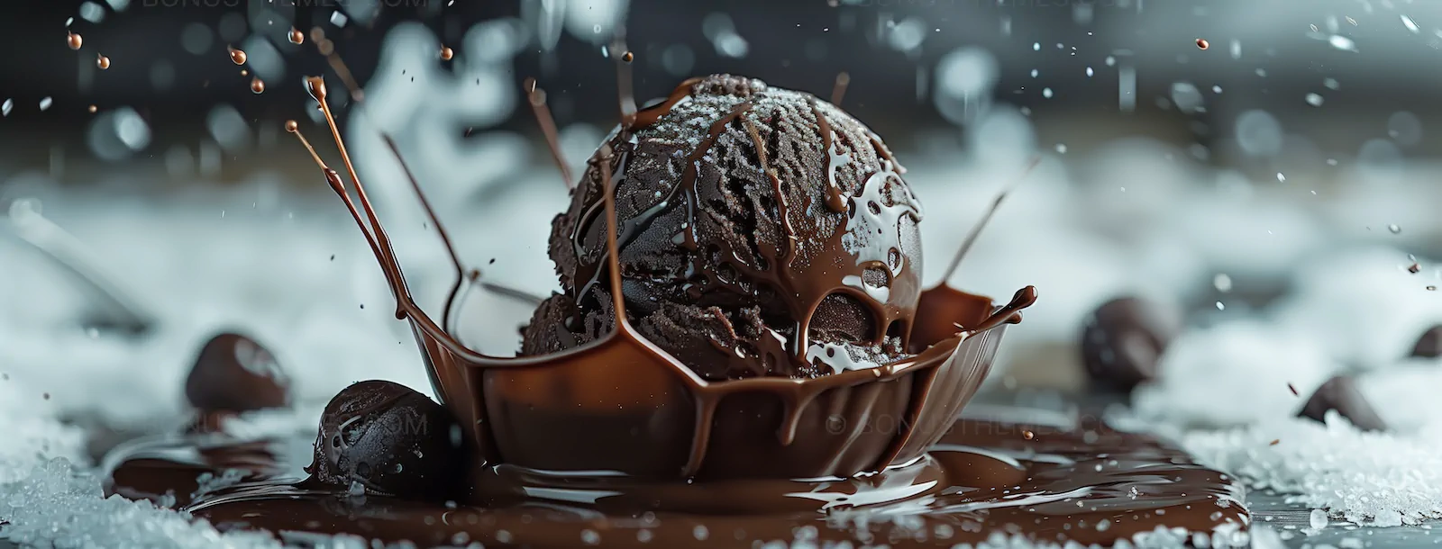 Decadent Chocolate Ice Cream Delight - Rich Dessert Visual | AI Food Image