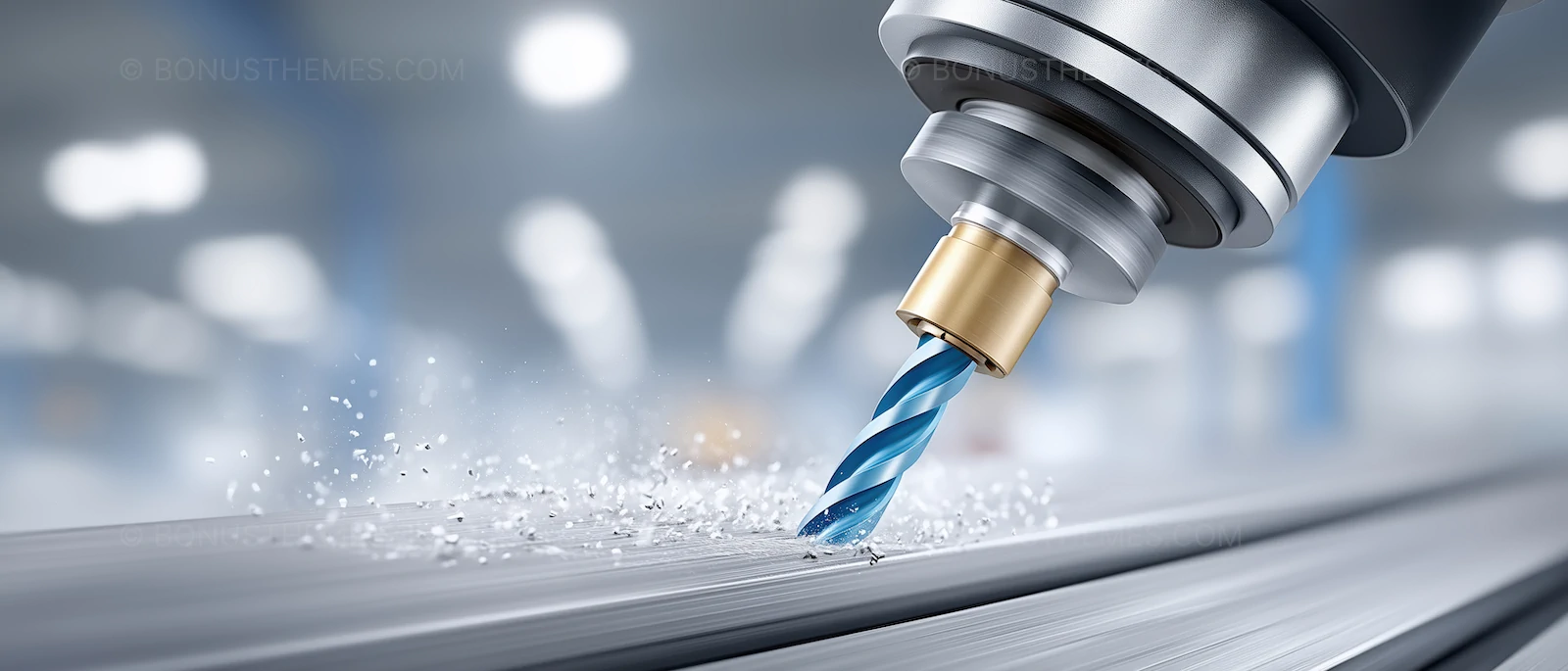 Drill Bit Cutting Metal Surface - Precision and Power | Industrial AI Image