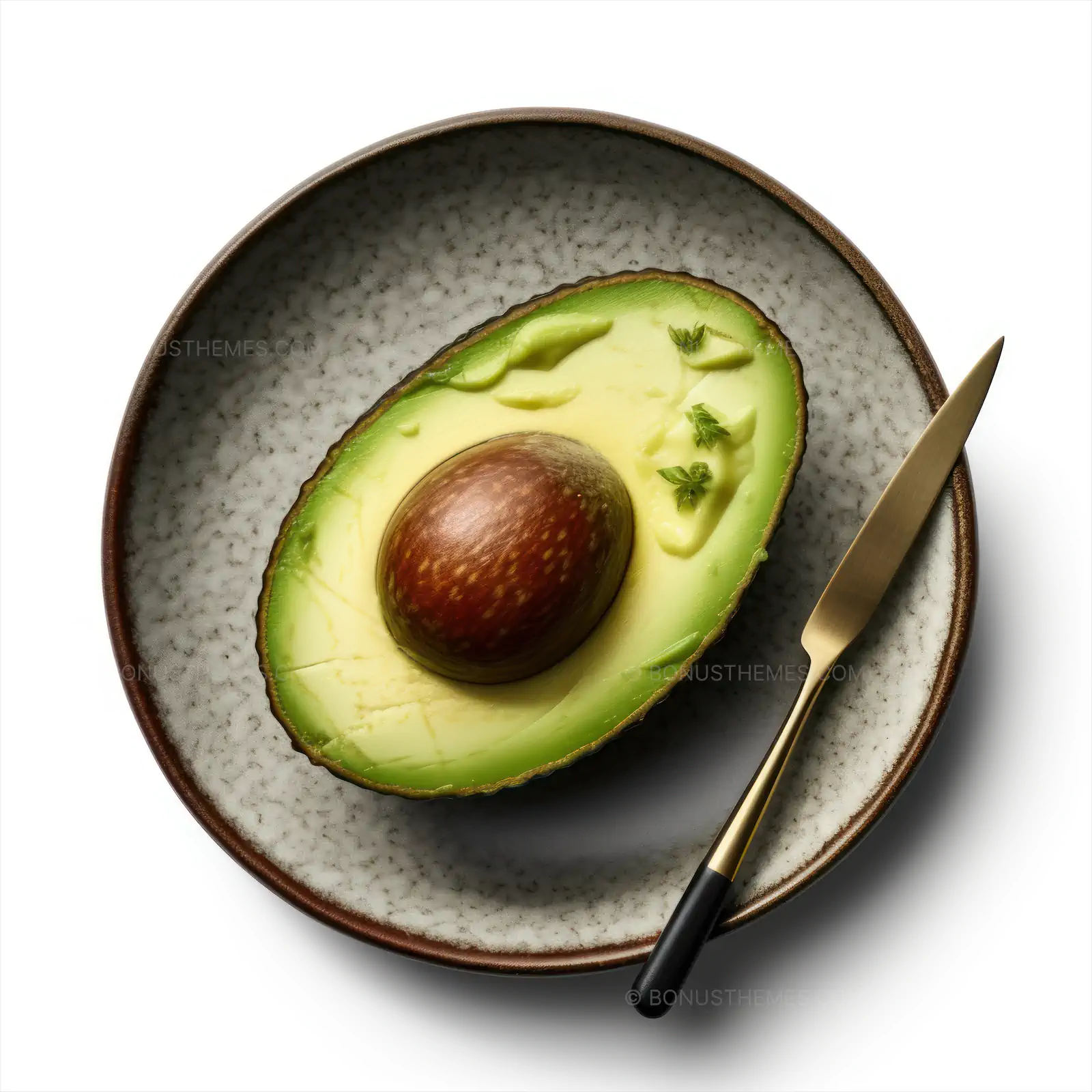 Fresh Avocado Fruit on a Plate from Top View | Healthy Eating AI Generated Culinary Illustration