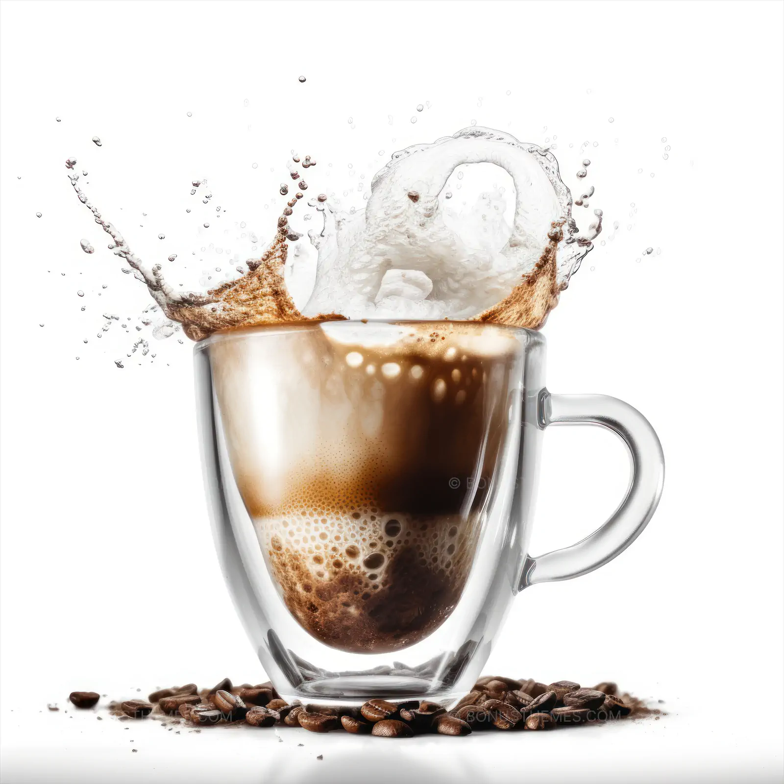 Glass Cup of Cappuccino Coffee | Realistic AI Generated Frothy Beverage Illustration