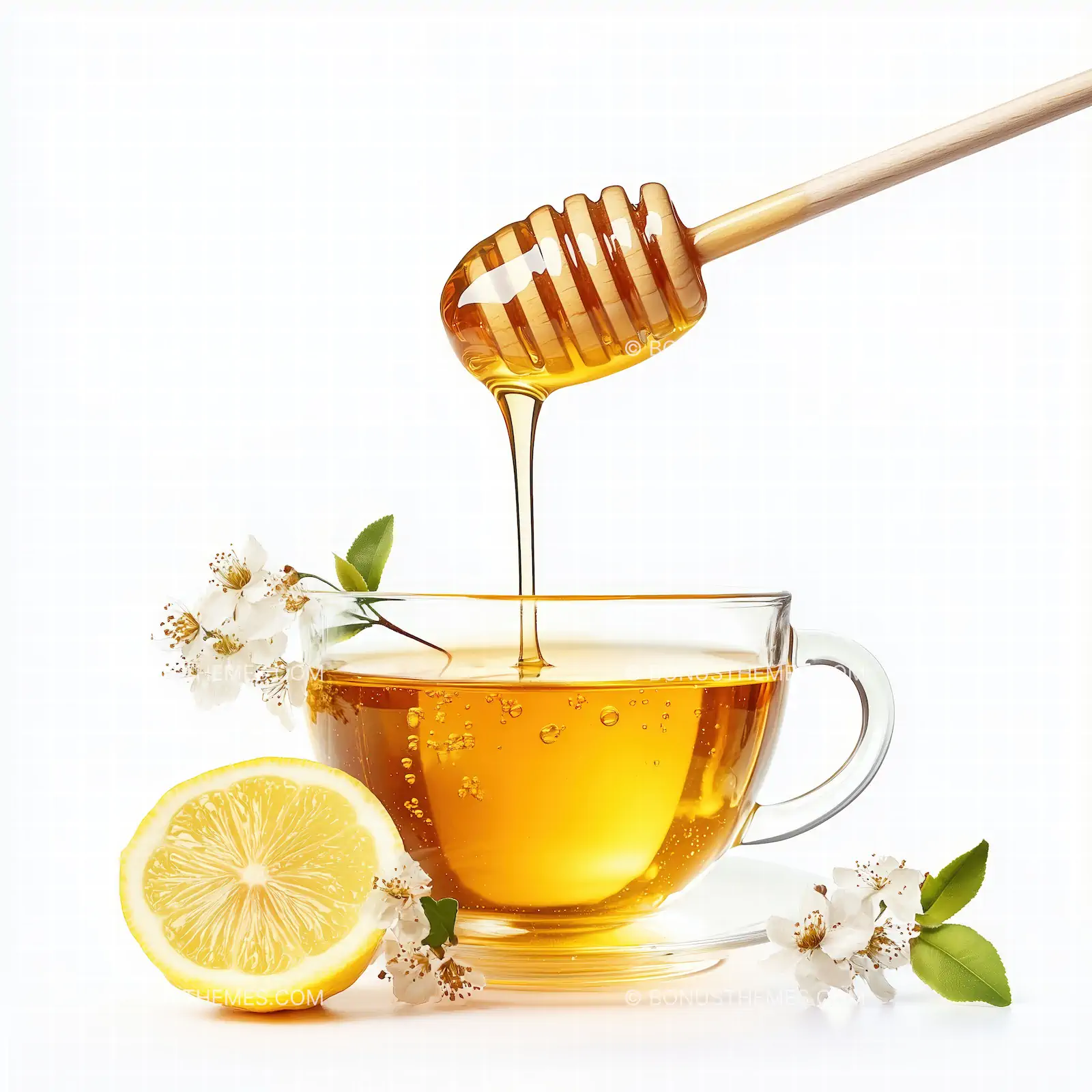 Tea with Honey and Lemon - Warmth & Wellness AI Generated Soothing Beverage Image