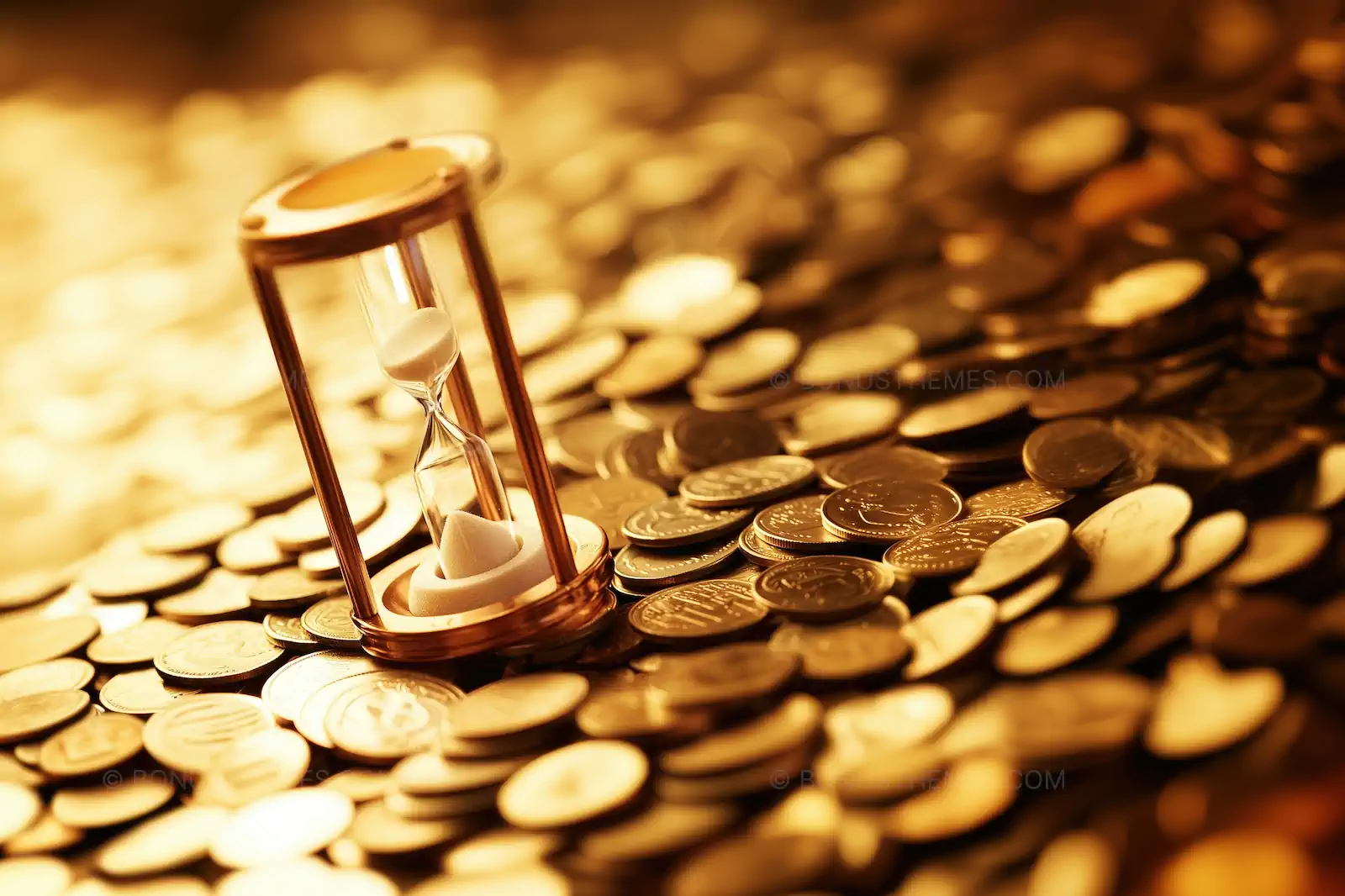 Gold Coin on Pile of Coins | Wealth & Investment AI Generated Illustration