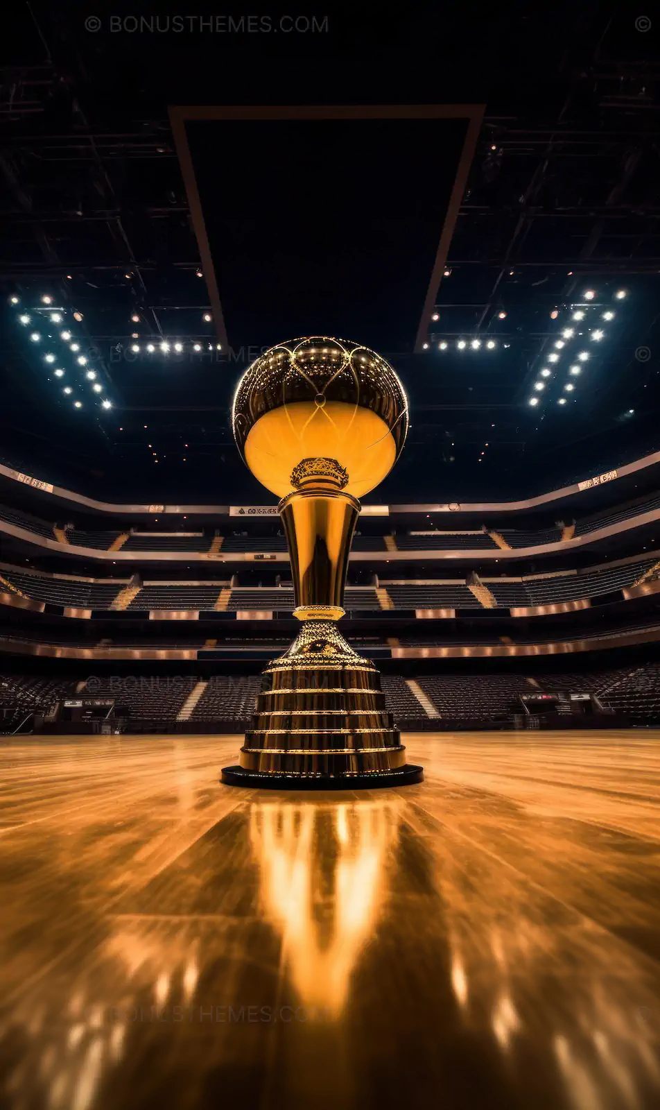 Golden Basketball Trophy in Arena | Championship Award AI Image