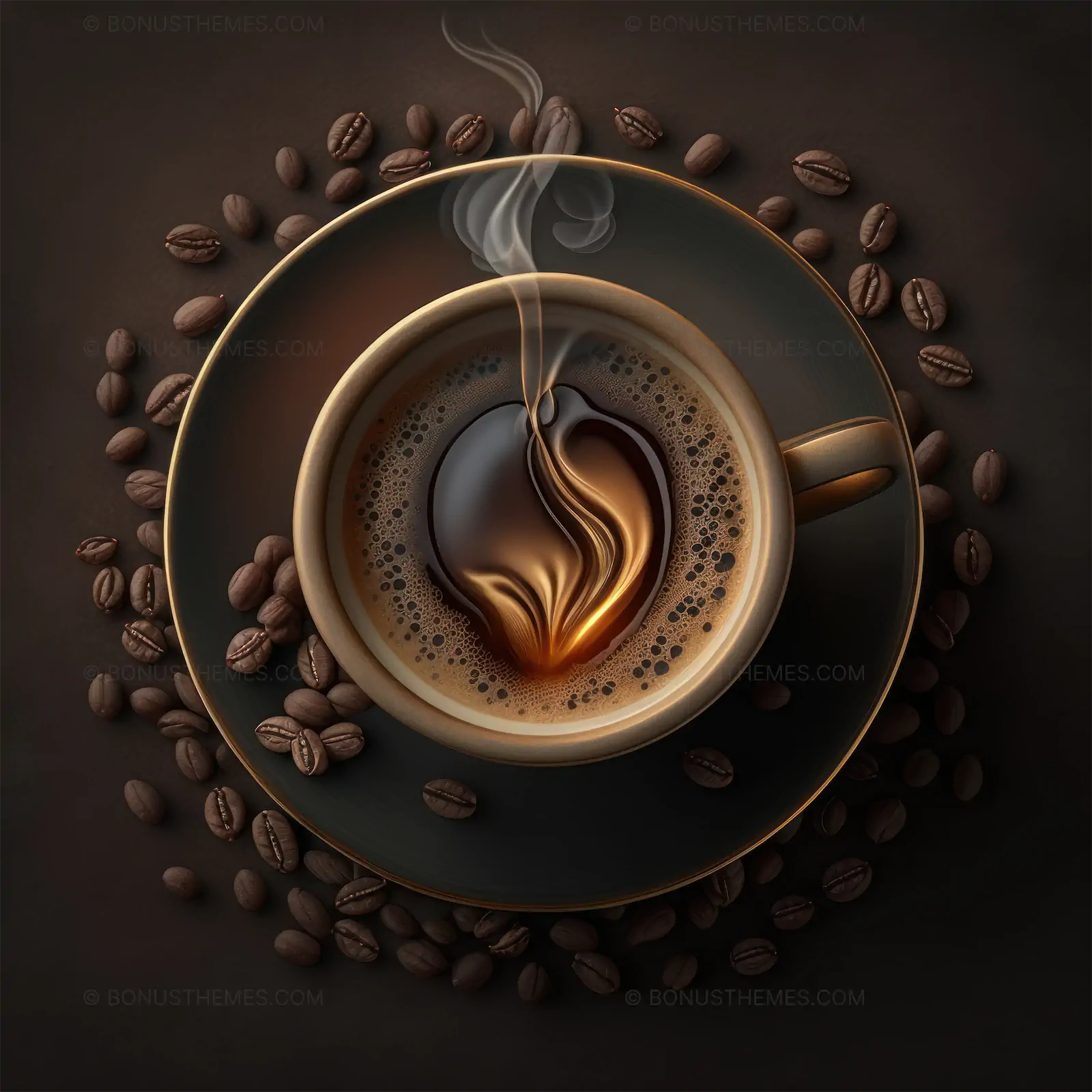 Hot Cup of Greek Coffee Top View with Rich Foam | Professional AI Generated Traditional Beverage Image