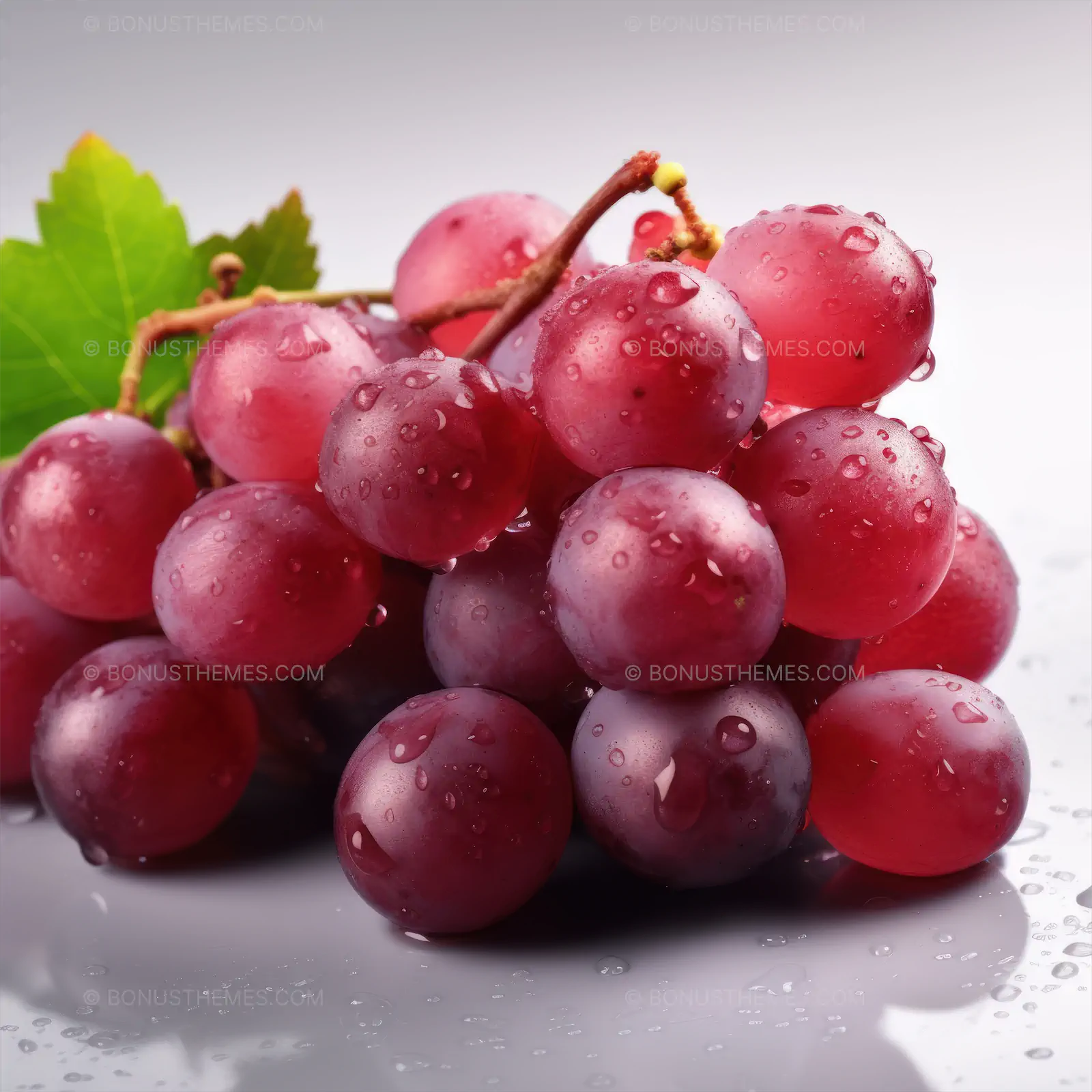 Red grapes on isolated white background