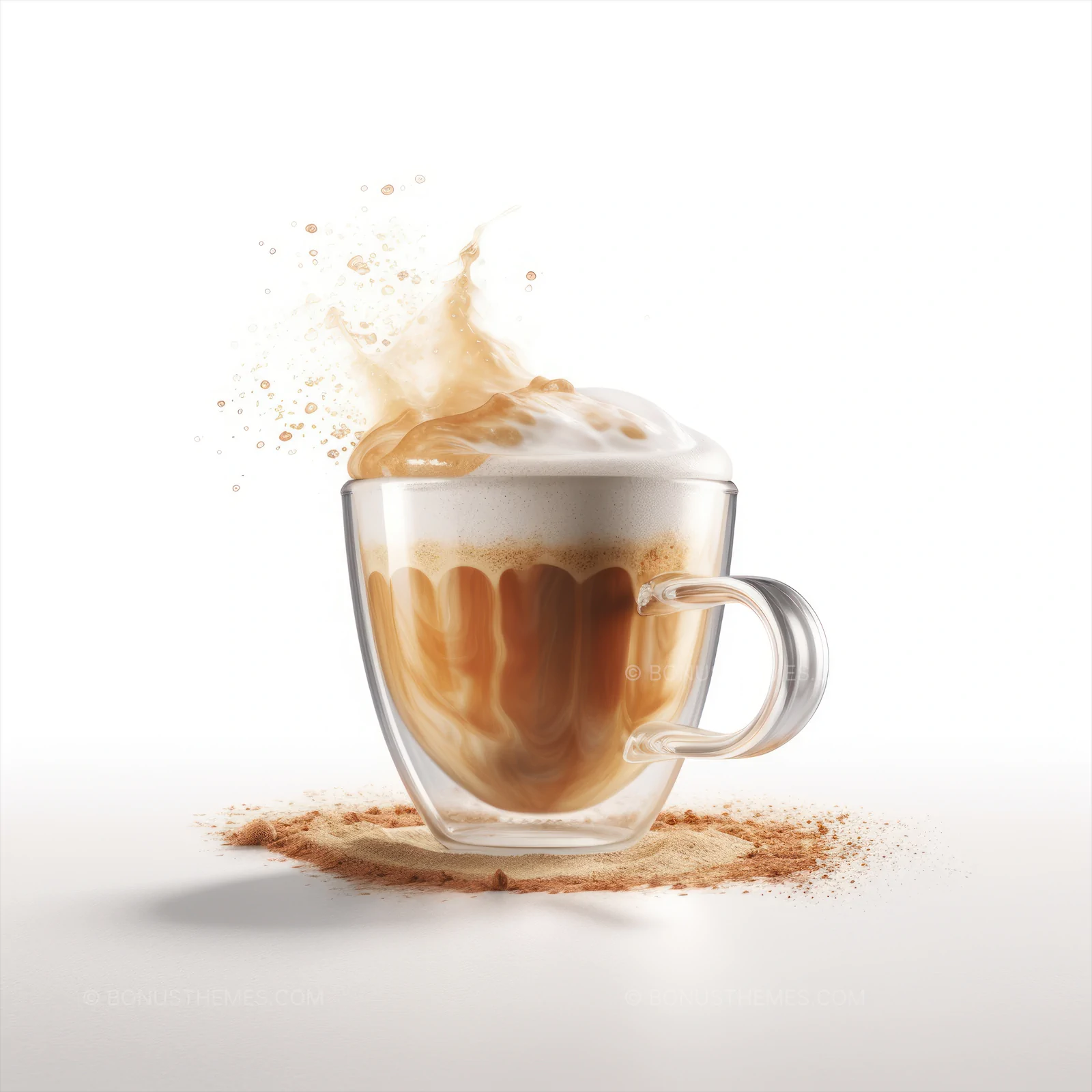 Cup of freshly latte coffee