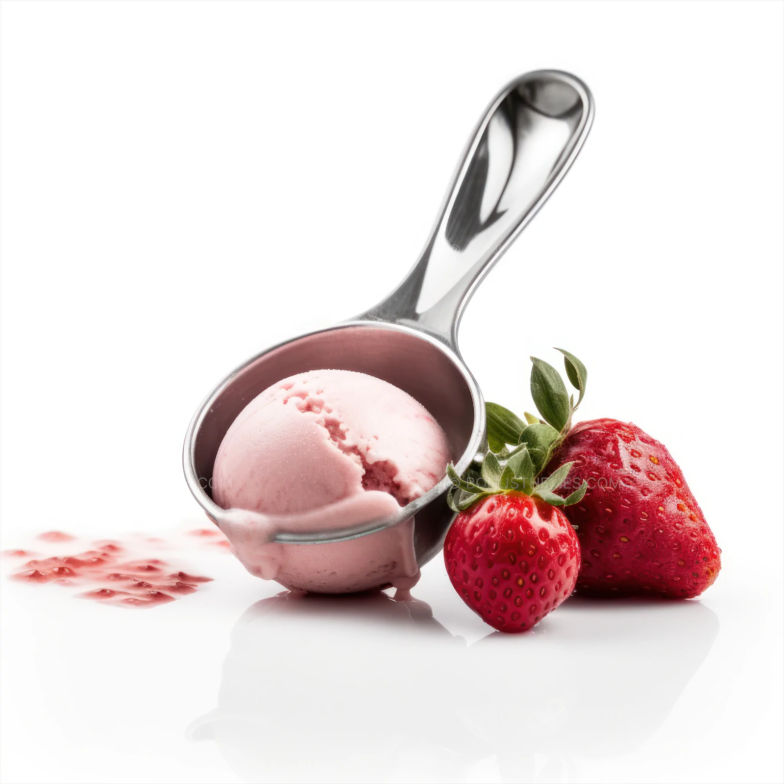 Scoop with strawberry ice cream