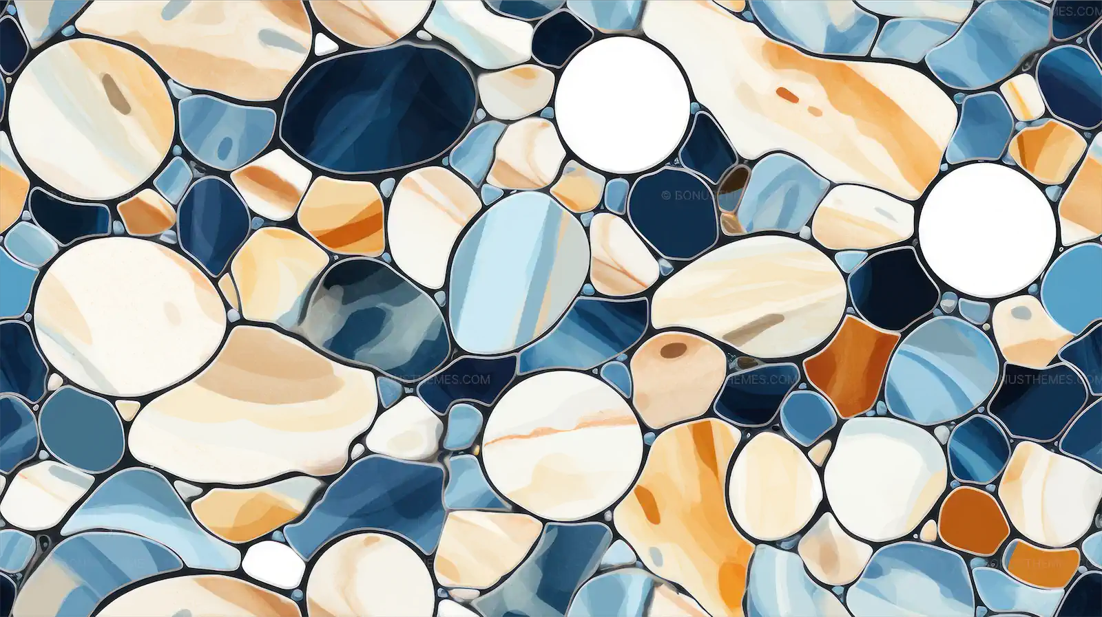 Aegean stones and mosaics seamless pattern
