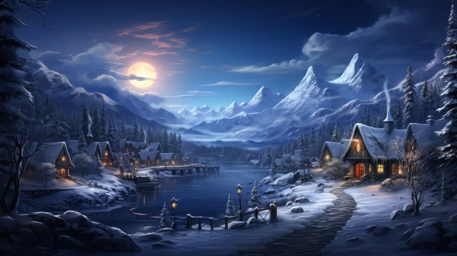 Christmas winter wonderland landscape