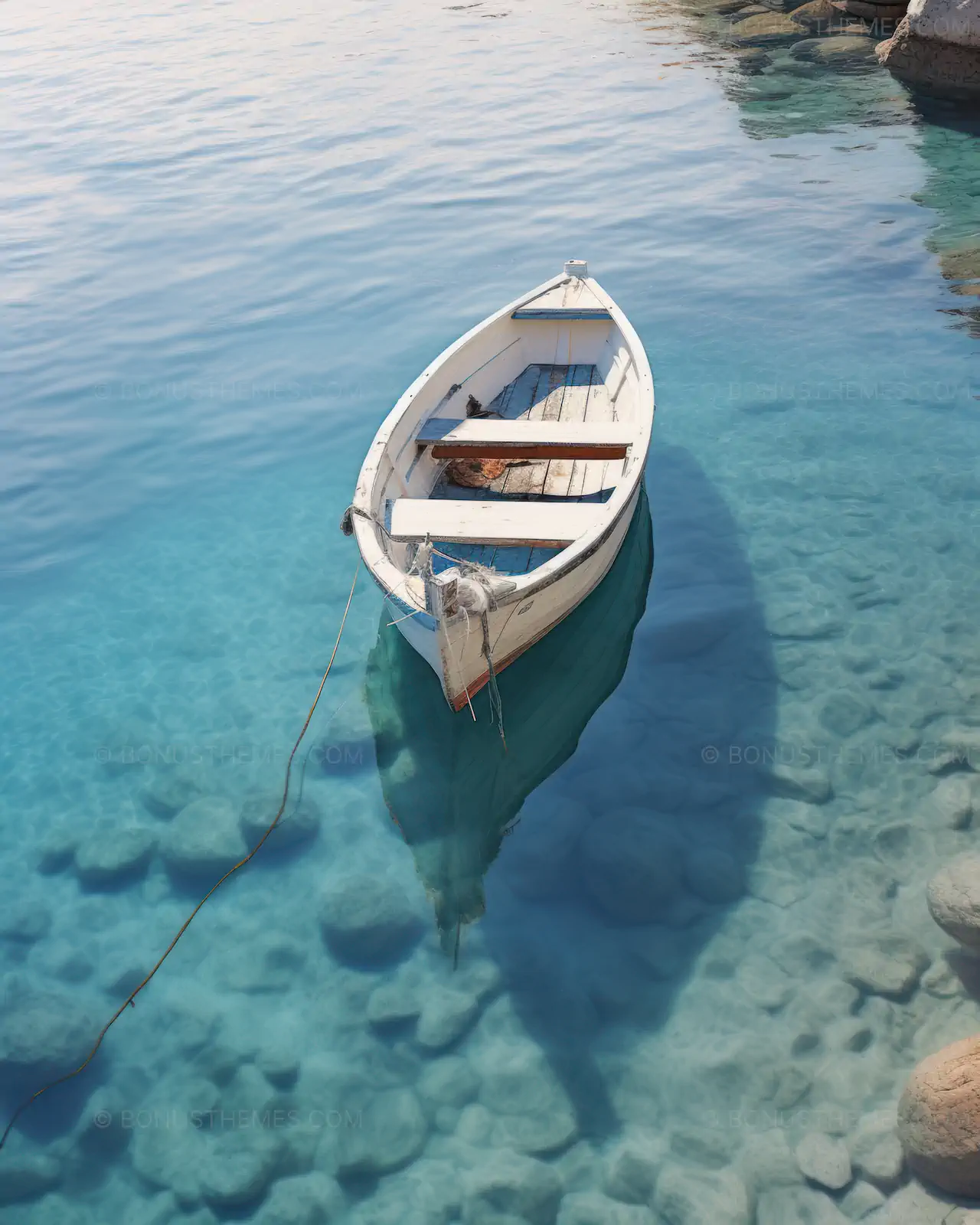 Aegean life boat on the sea