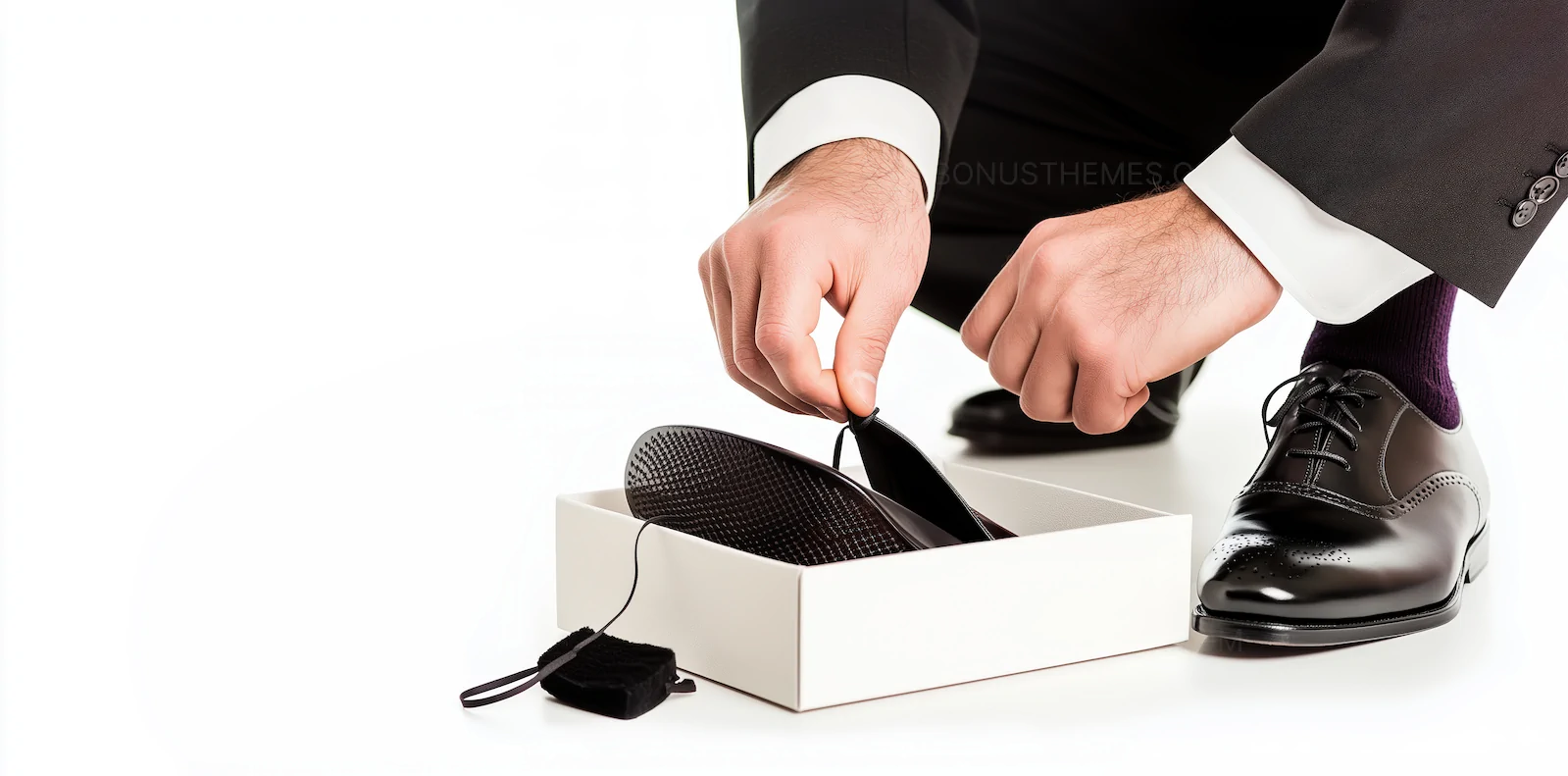 Luxury Men's Dress Shoes and Insoles | Formal Footwear Care AI Generated Image