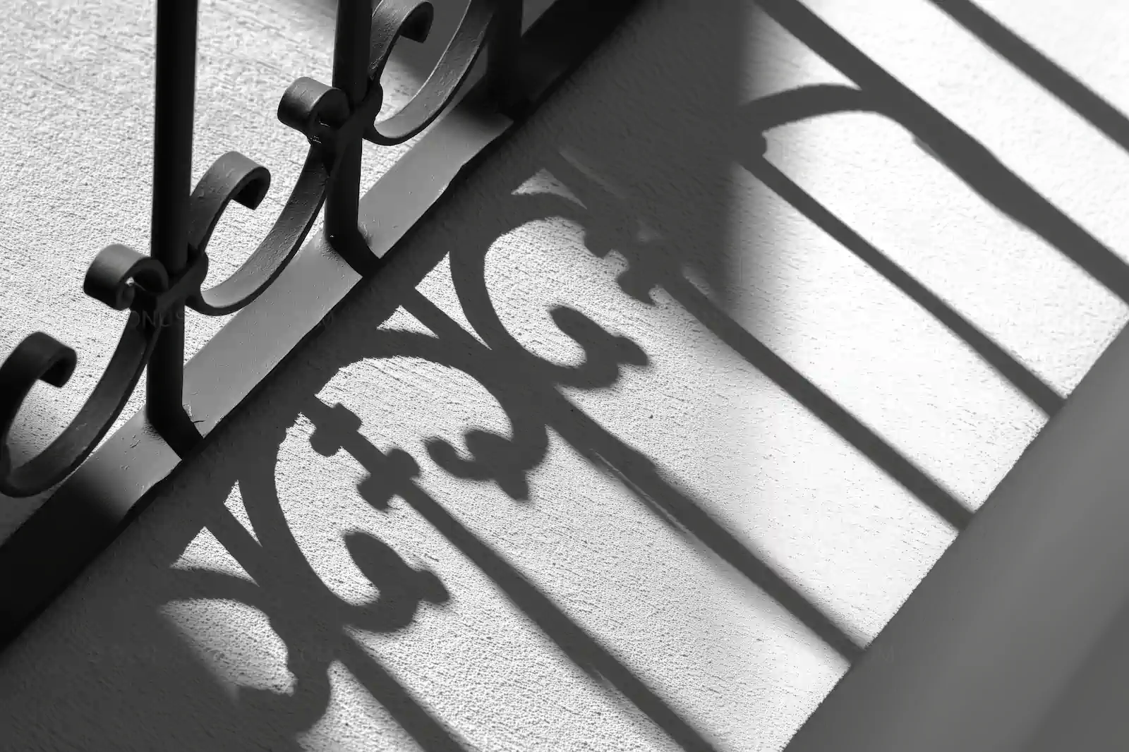 Metal Railing Casting Long Shadow | Abstract Architectural AI Image