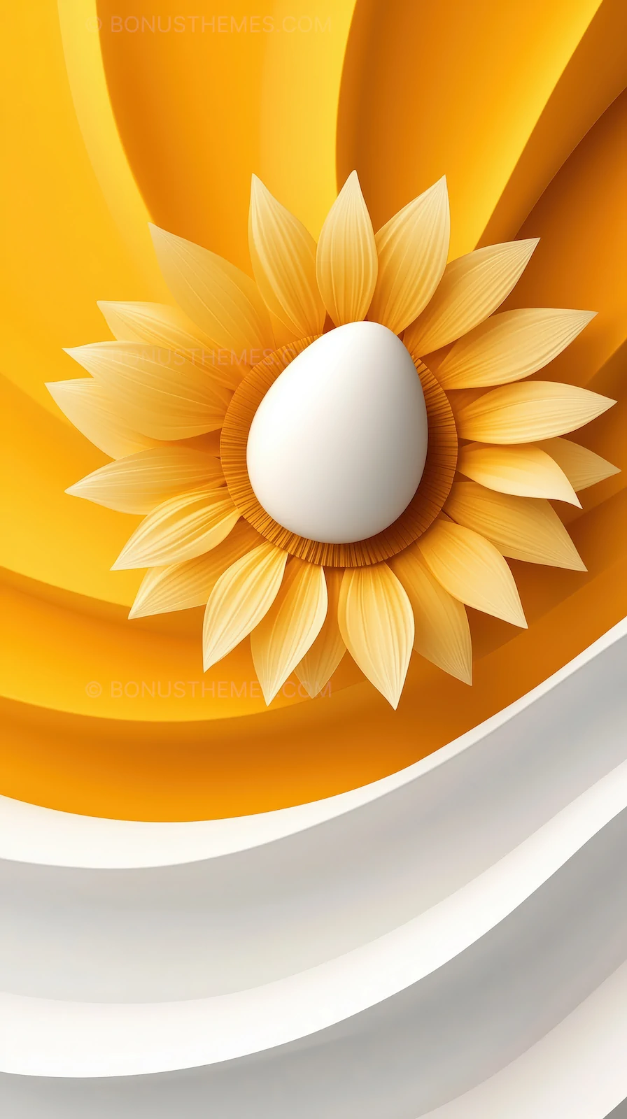 Minimalist Abstract Easter Egg | Modern Floral Sunburst AI Generated Concept