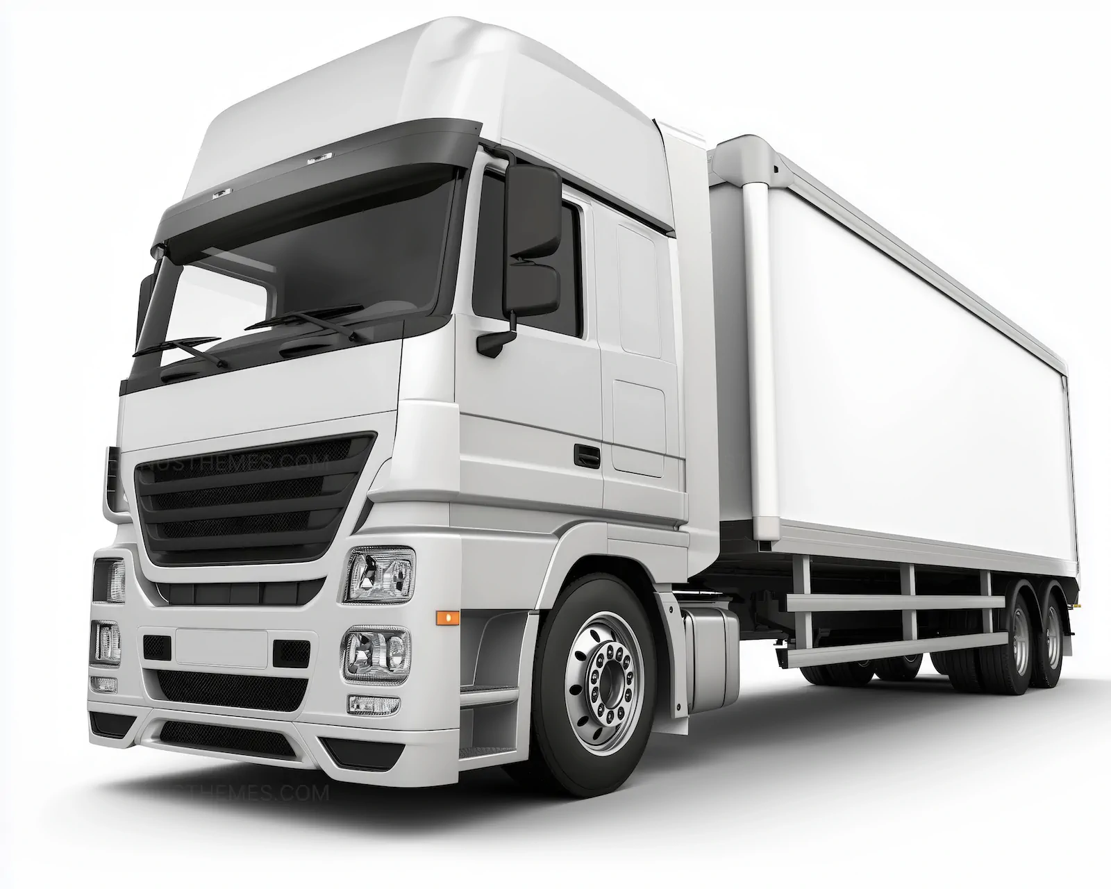 Modern White Semi-Truck and Trailer | Premium Automotive Logistics AI Generated Image