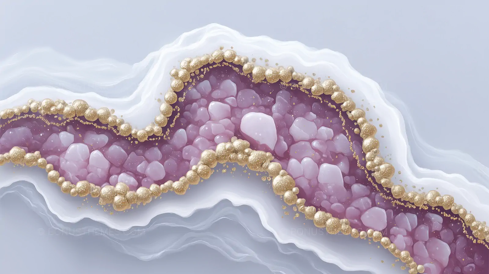 Pink and Gold Rock Formation - Elegant Flowing Composition | AI Image