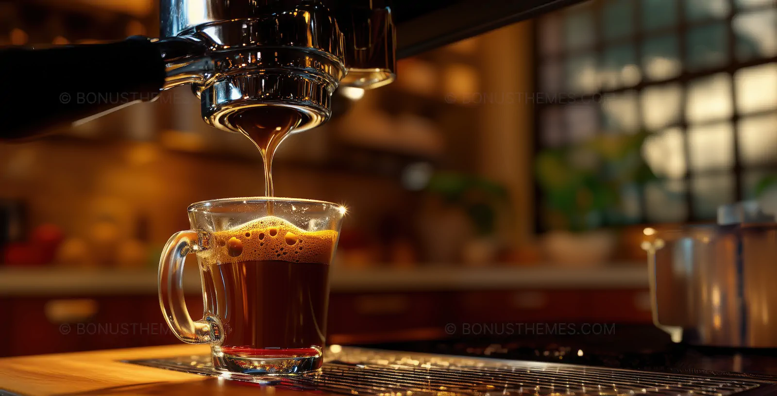 Professional Espresso Machine Extracting Fresh Coffee | AI Food Photography