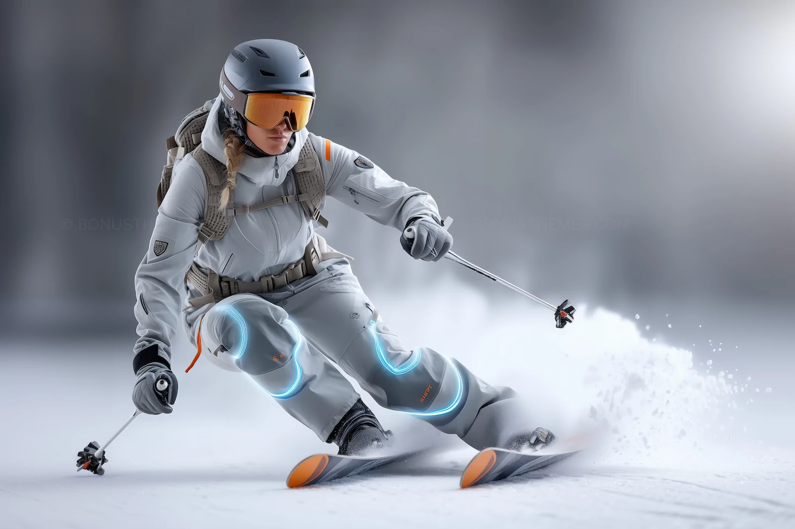 Professional Skier in High-Tech Winter Gear | AI Sports Action Image