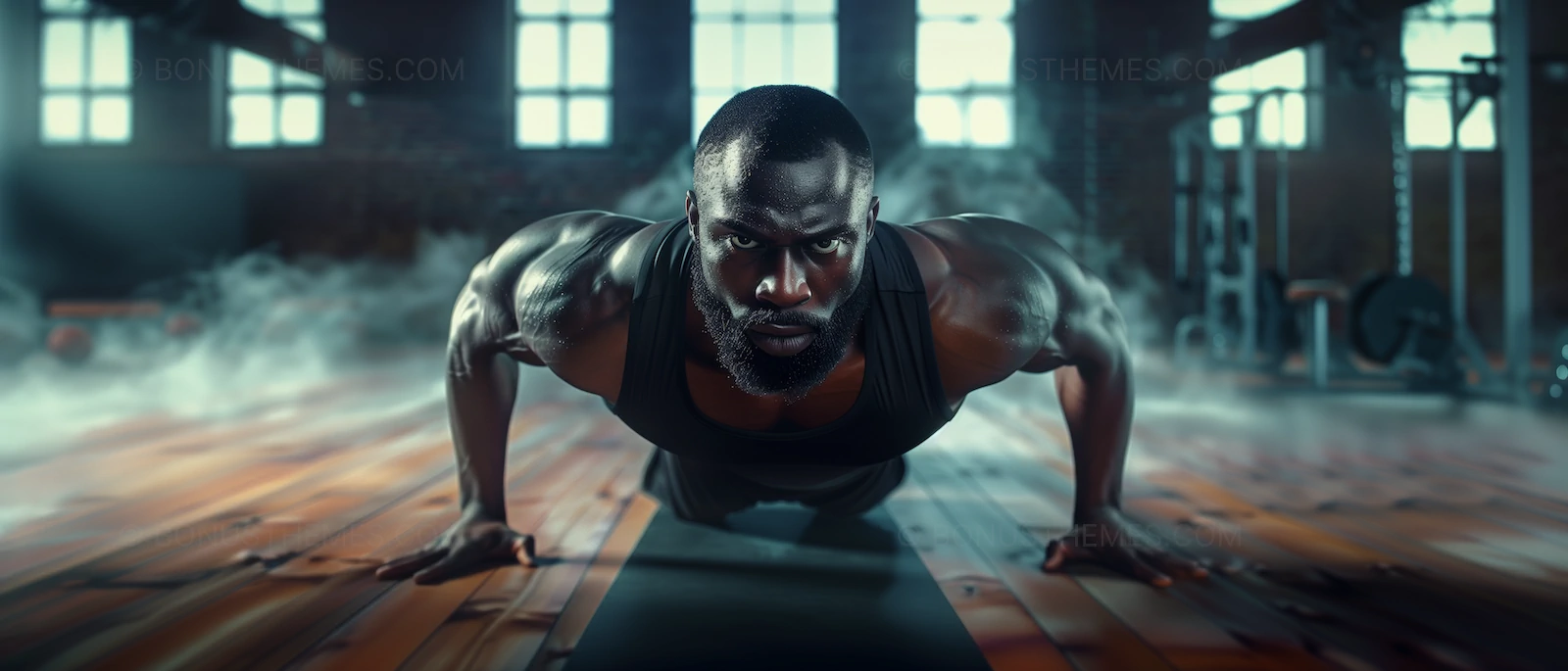 Pushing Limits - Muscular Man's Workout | Fitness Motivation AI Image