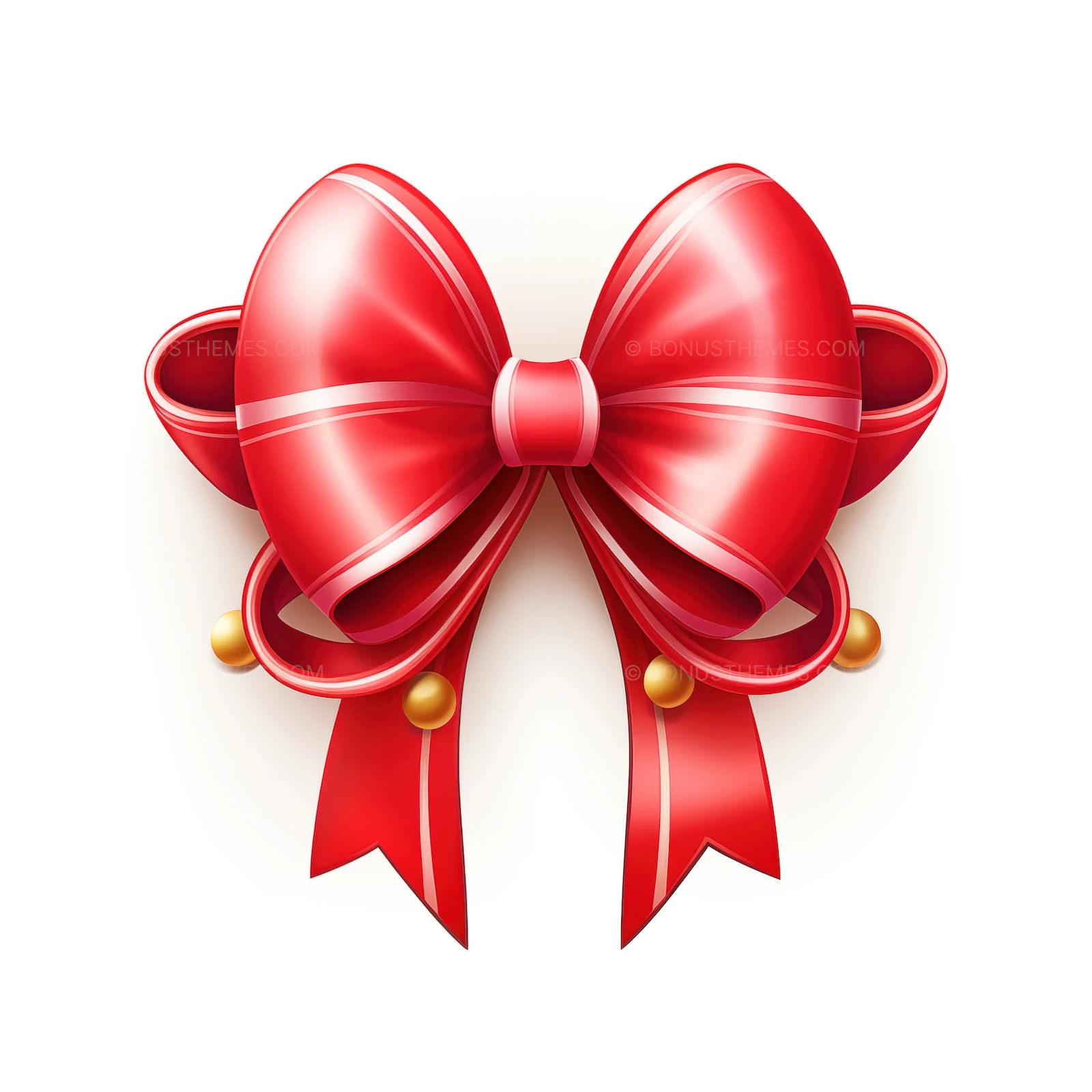 Red Christmas Bow with Ribbon | Festive Holiday Decoration AI Image