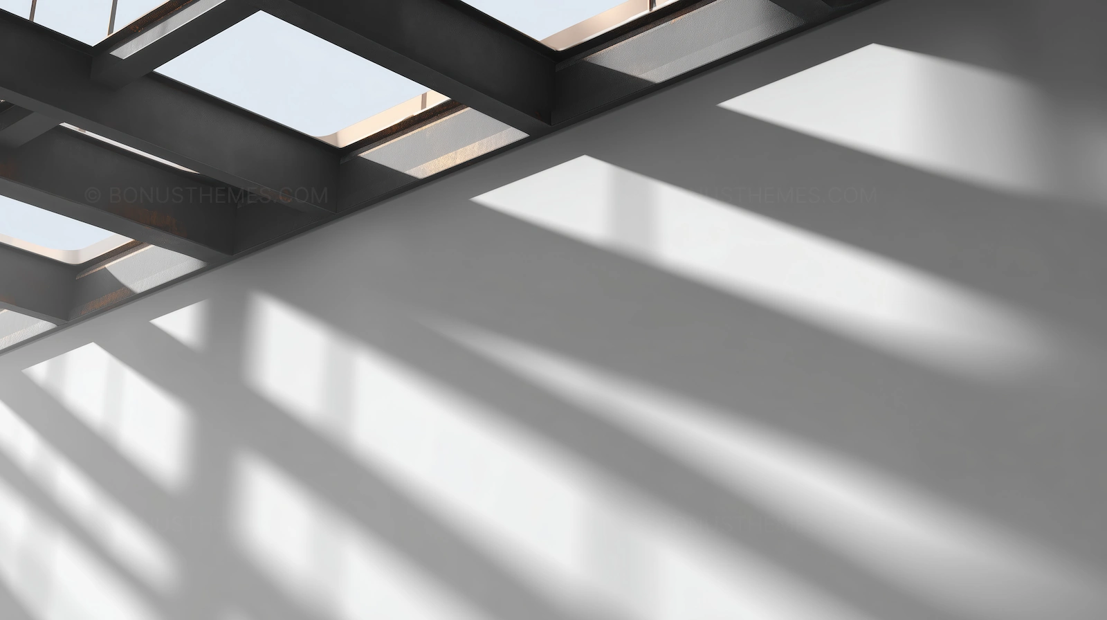 Rooftop Shadow Overlay with Industrial Beams | Architectural AI Image