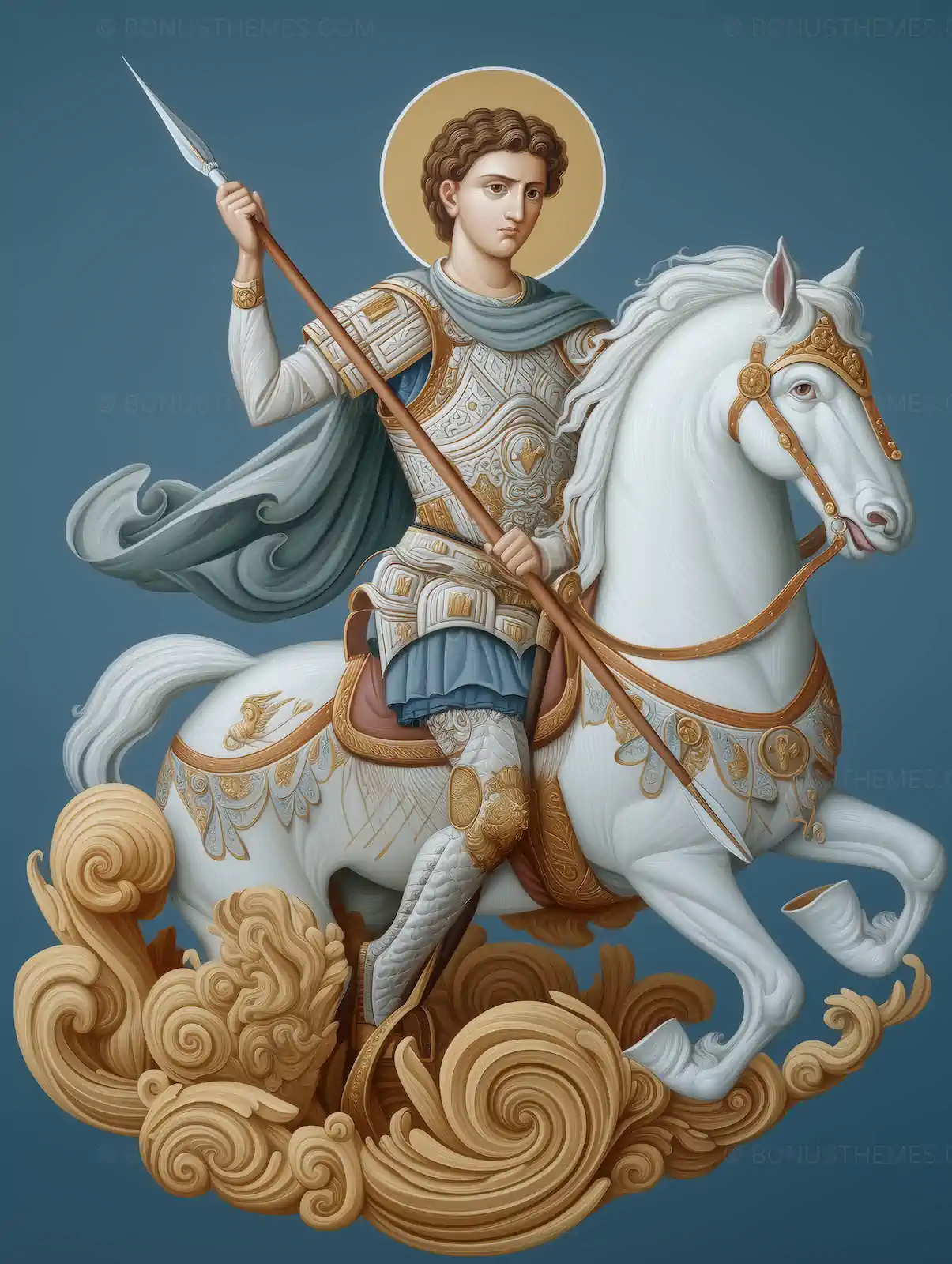 Saint George - Victory Over Evil Holy Icon Style | AI Generated Religious Artwork