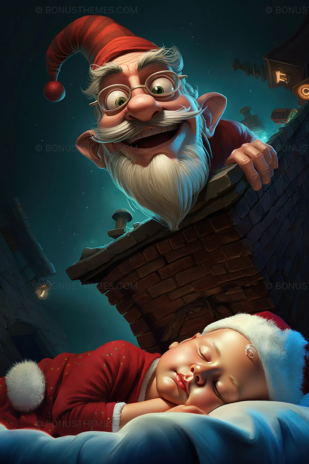 Santa Came for Christmas | Heartwarming AI Generated Festive Holiday Illustration