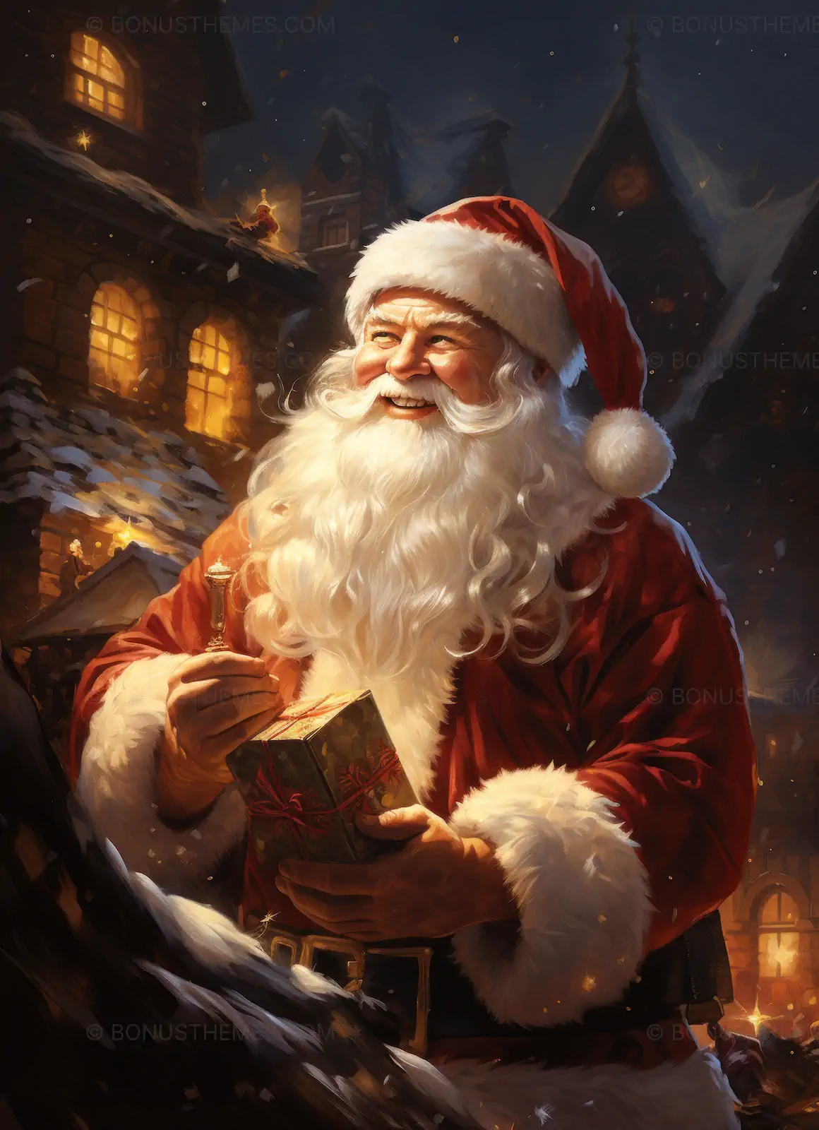 Santa Claus Giving Christmas Presents | Heartwarming AI Generated Festive Holiday Visual