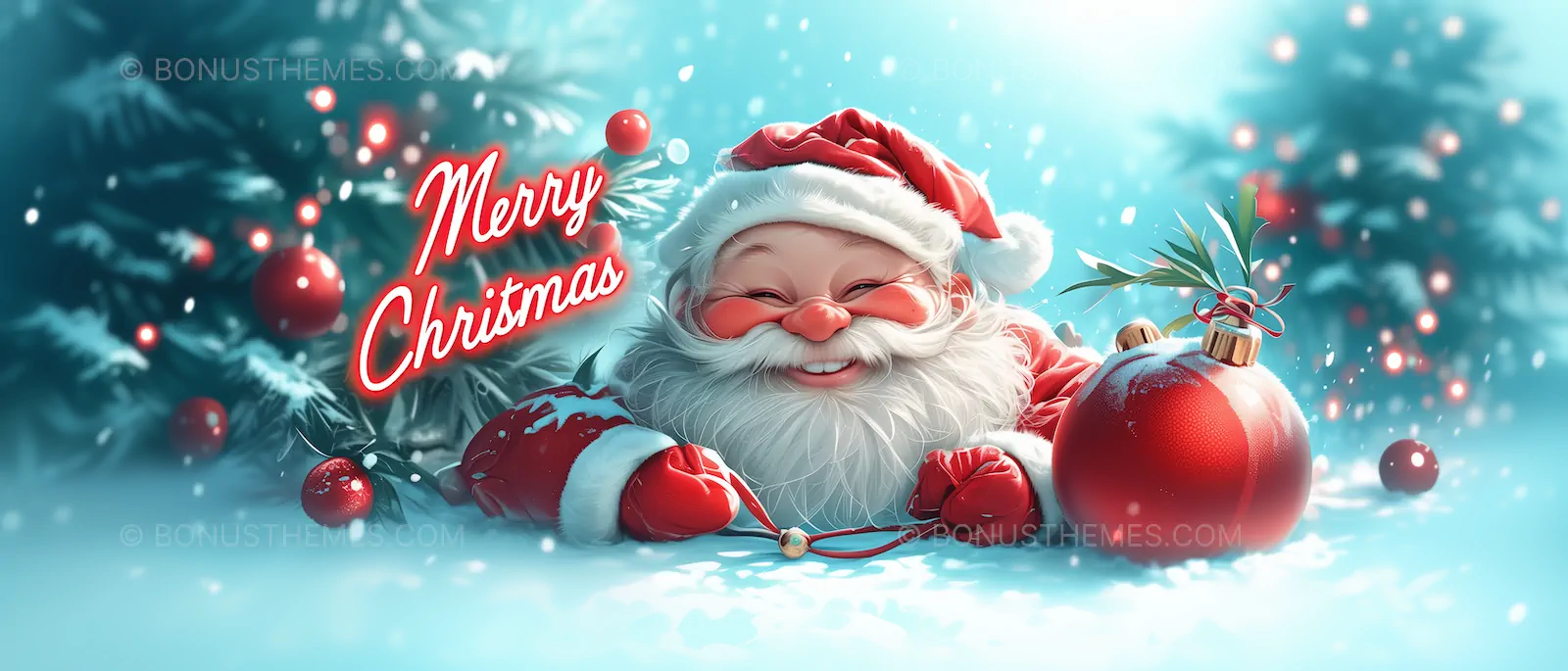 Santa Claus with Merry Christmas Sign - Festive Greeting | Holiday AI Image