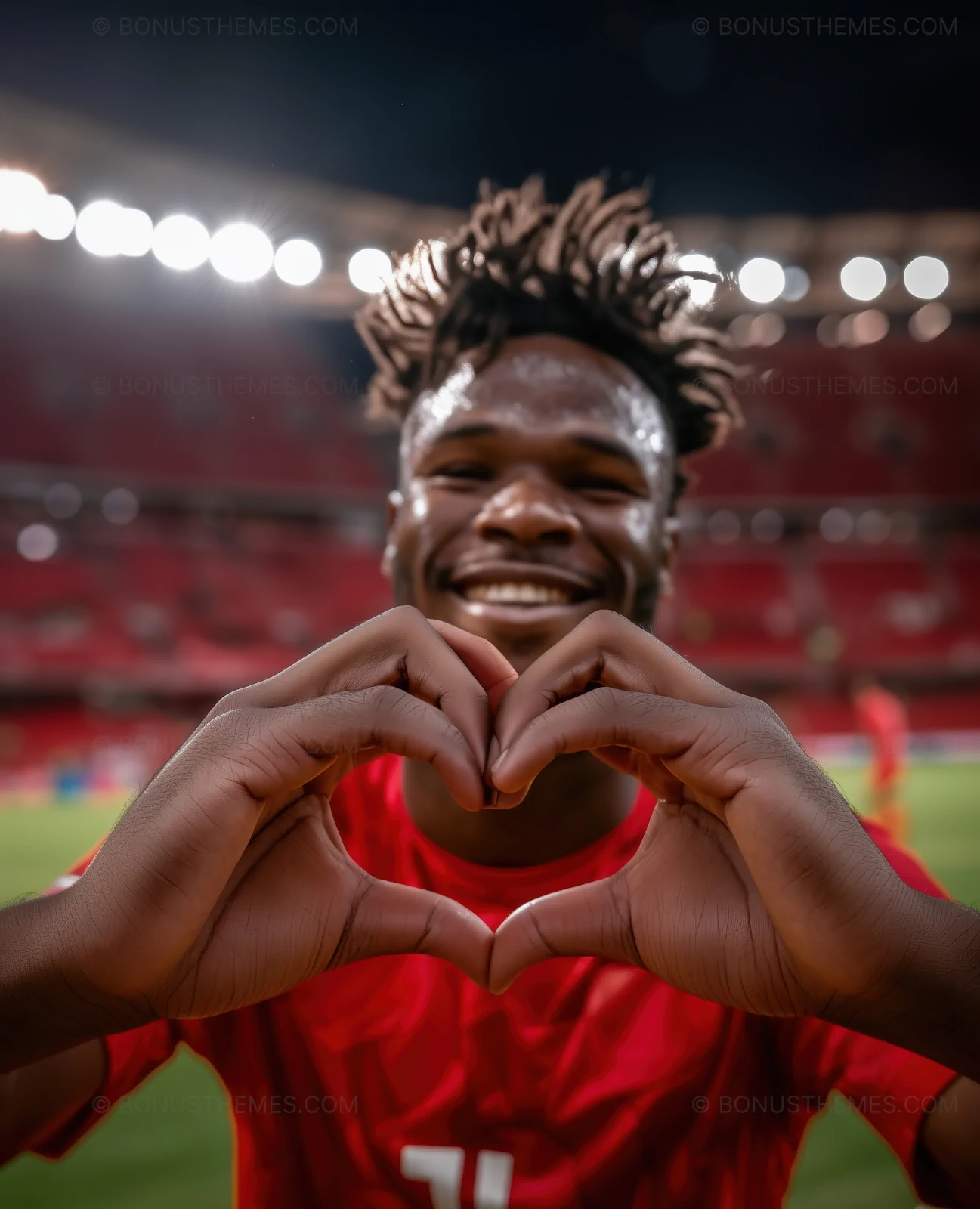 Soccer Player Making Heart Gesture | Emotional Sports Celebration AI Generated Image