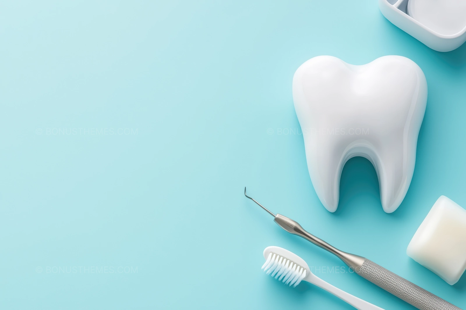 Tooth Model with Dental Care Tools | Professional Oral Hygiene AI Generated Concept