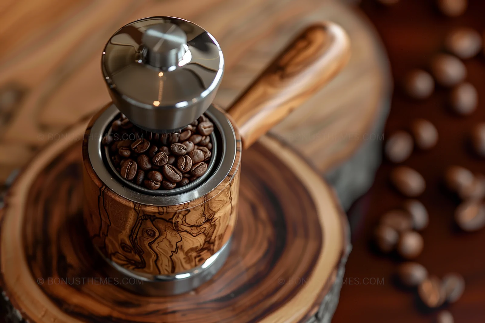 Vintage Artisanal Coffee Grinder - Aromatic Espresso Preparation | Coffee AI Image