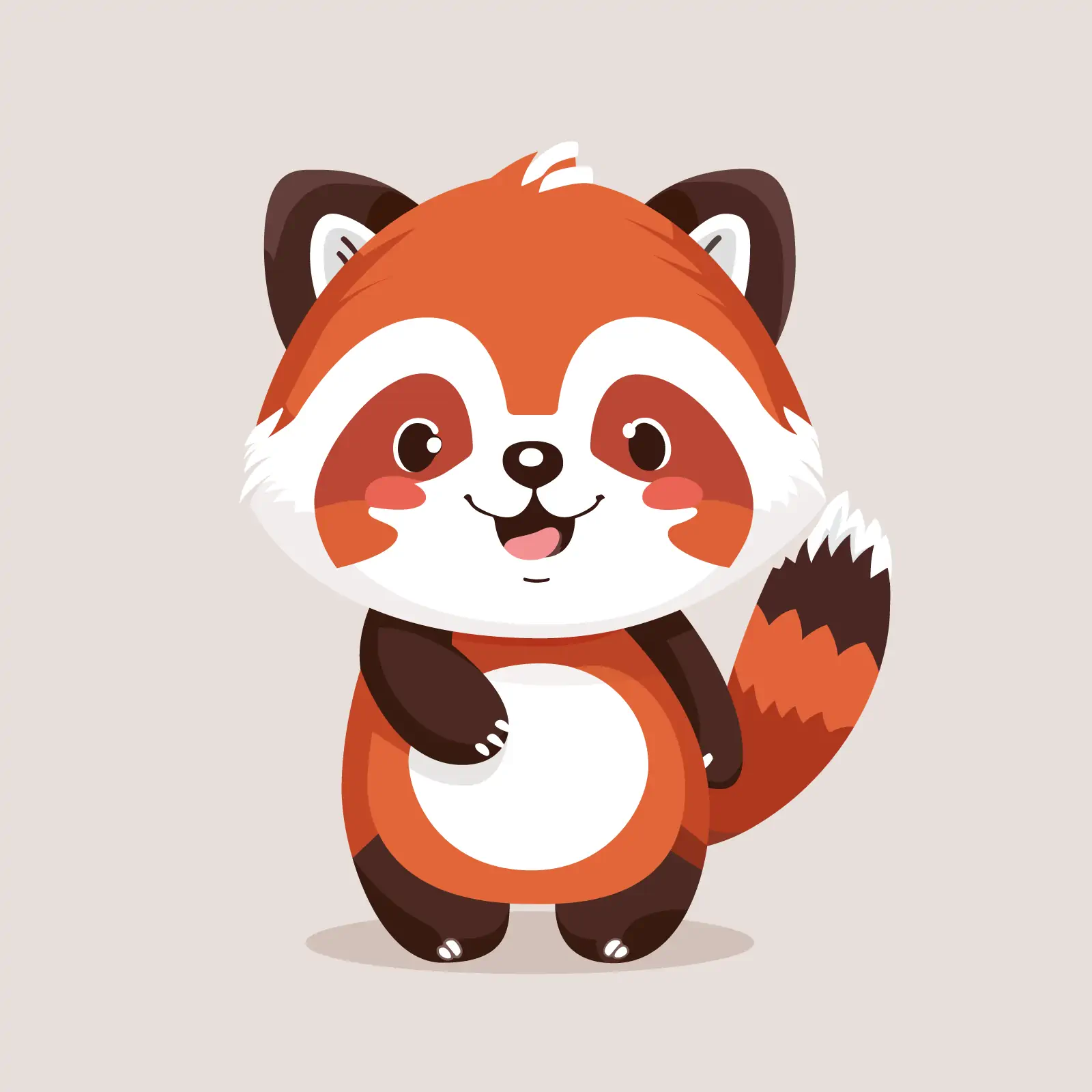 Cute Cartoon Raccoon Waving Paw - AI Generated Vector Graphic