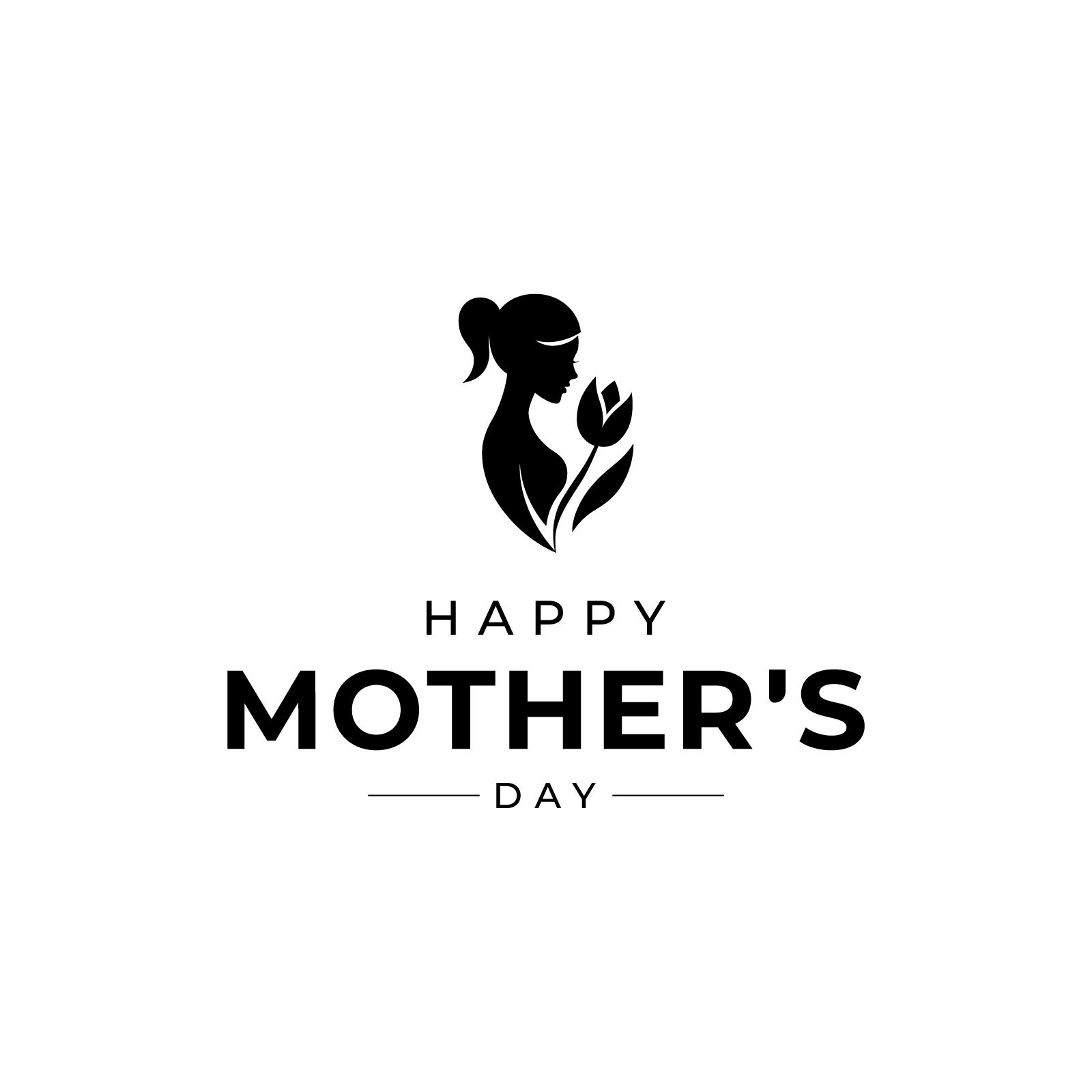 Elegant Mother's Day Logo with Woman Silhouette and Tulip | AI Vector Illustration