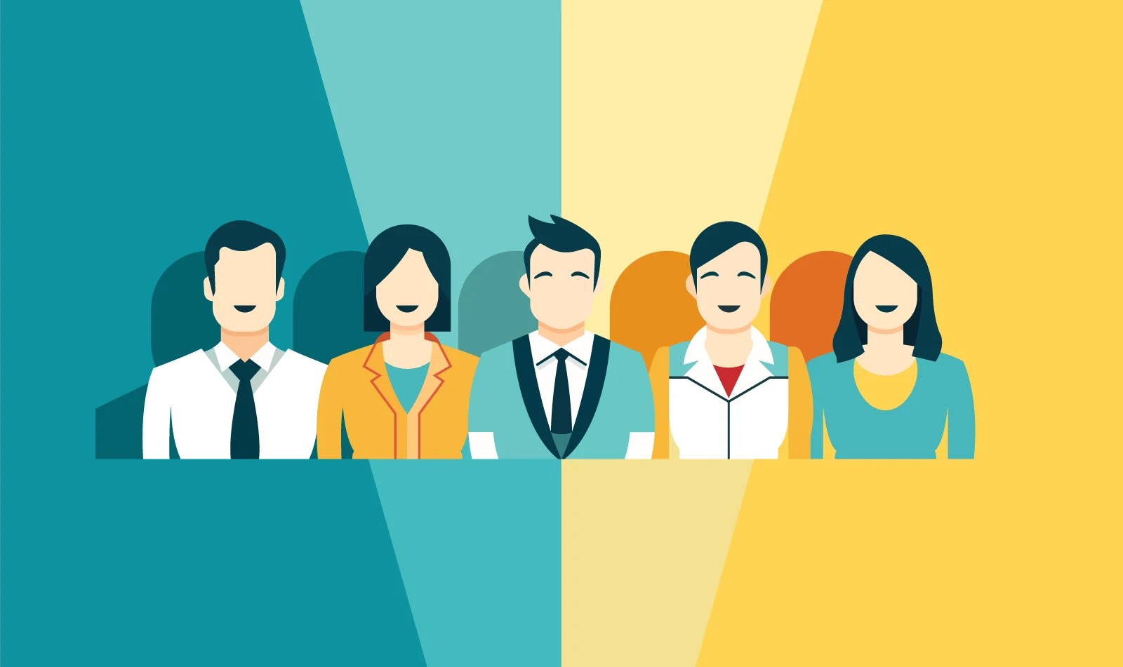 Modern Corporate Team Illustration | Professional Business Group Vector Art