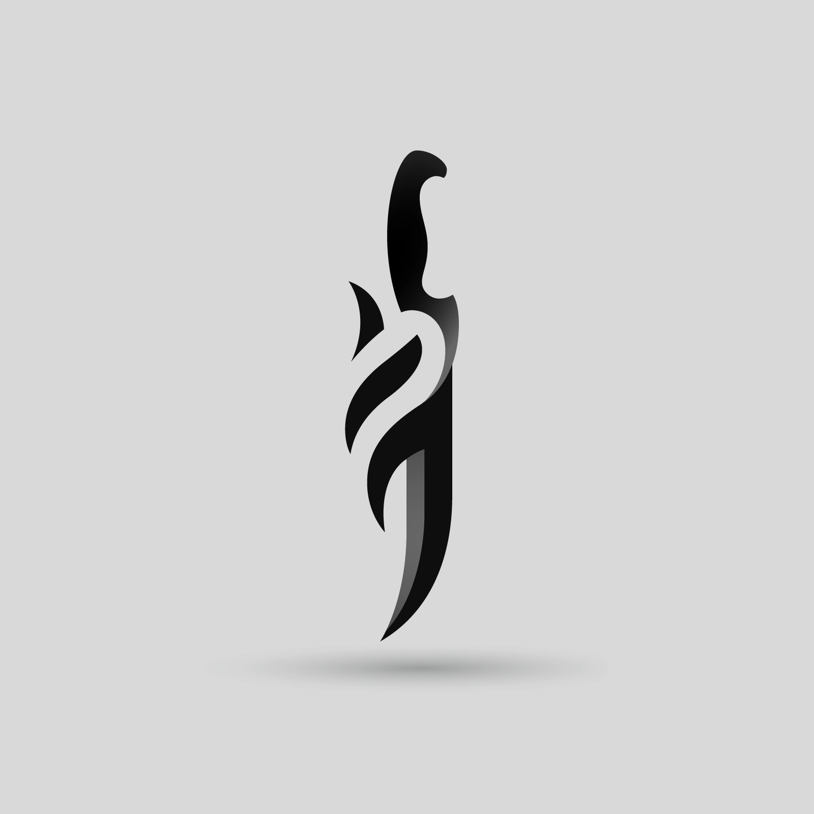 Qurbani Knife with Flame Negative Space - Divine Sacrifice AI Generated Vector Graphic