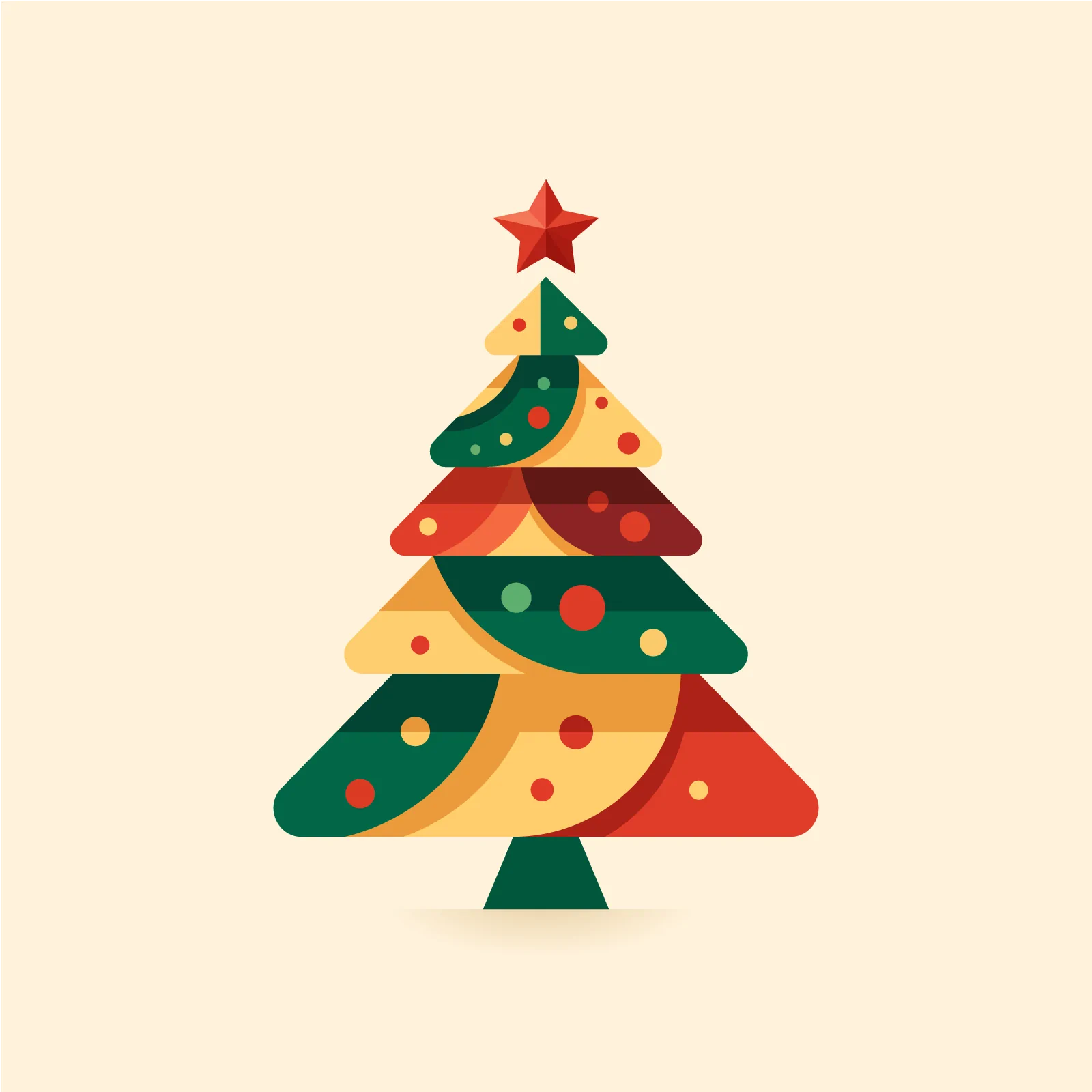 Modern christmas tree vector illustration