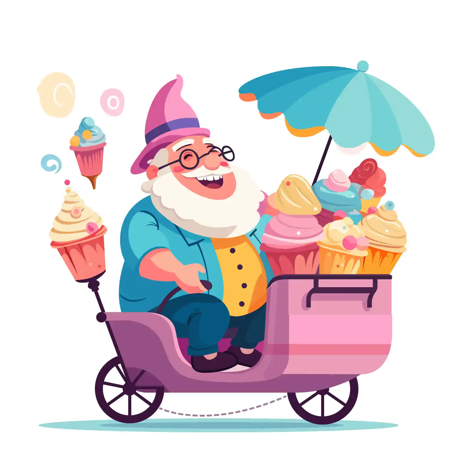 Ice cream seller on a bike