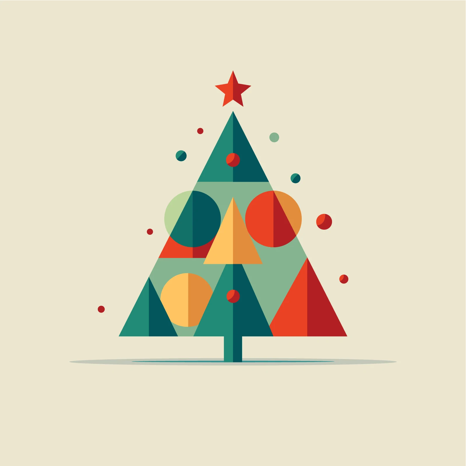 Modern festive vector christmas tree